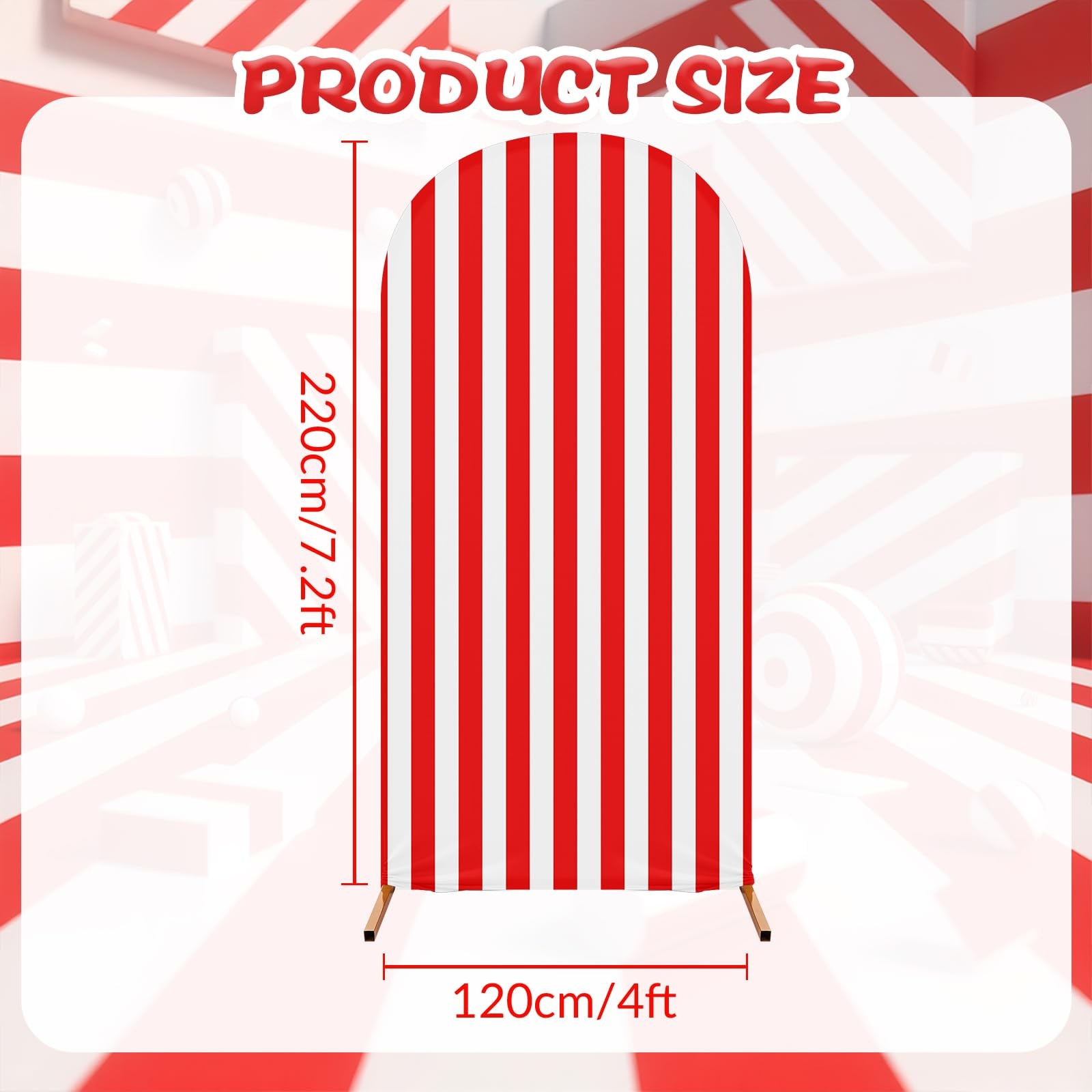 7.2 ft Princess Party Arch Backdrop Striped Arch Spandex Stretch Backdrop Sta…