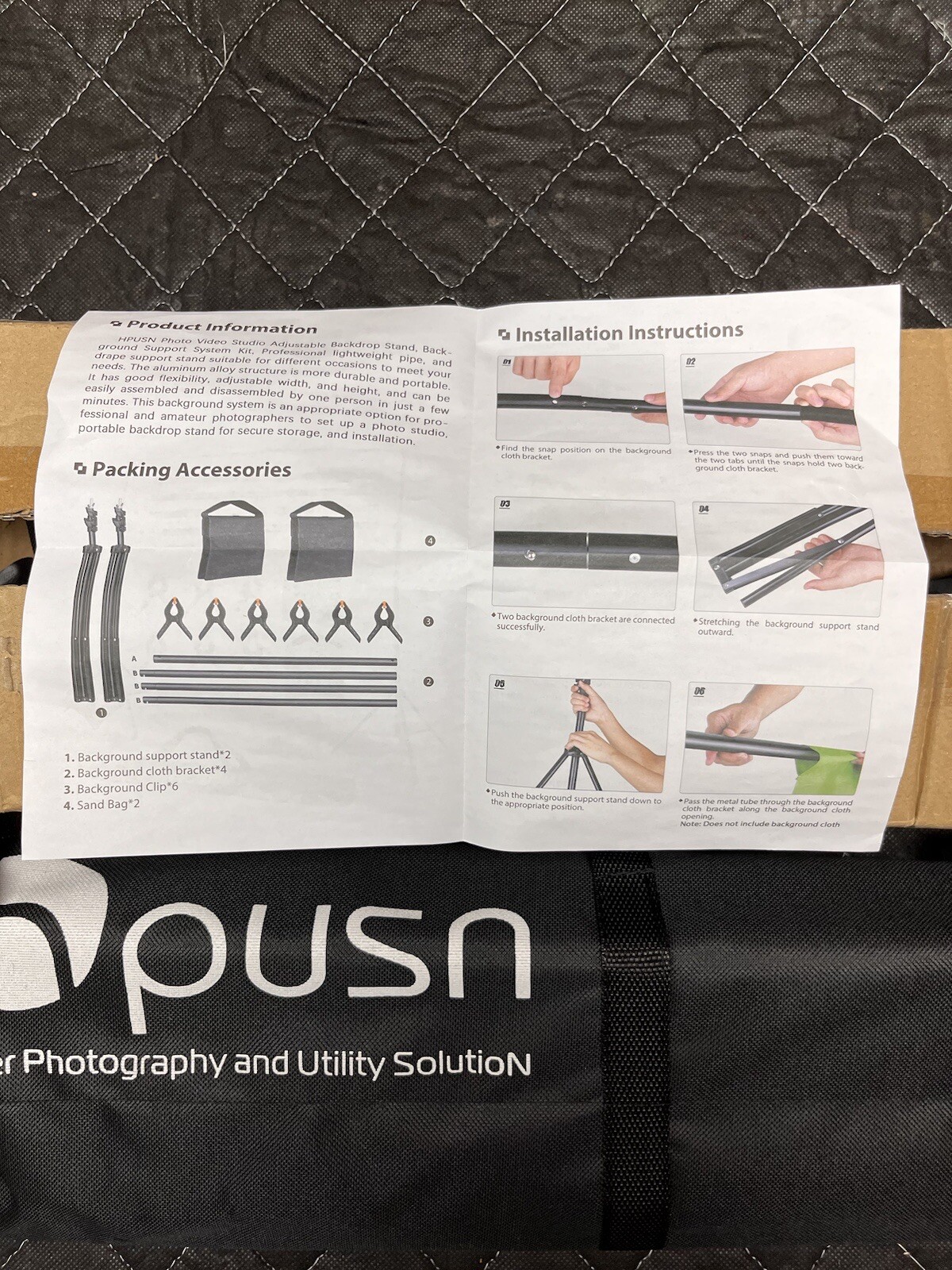 Hyper Photography Manual Adj. Background Stand, Phot Shoot Backdrop, JR5