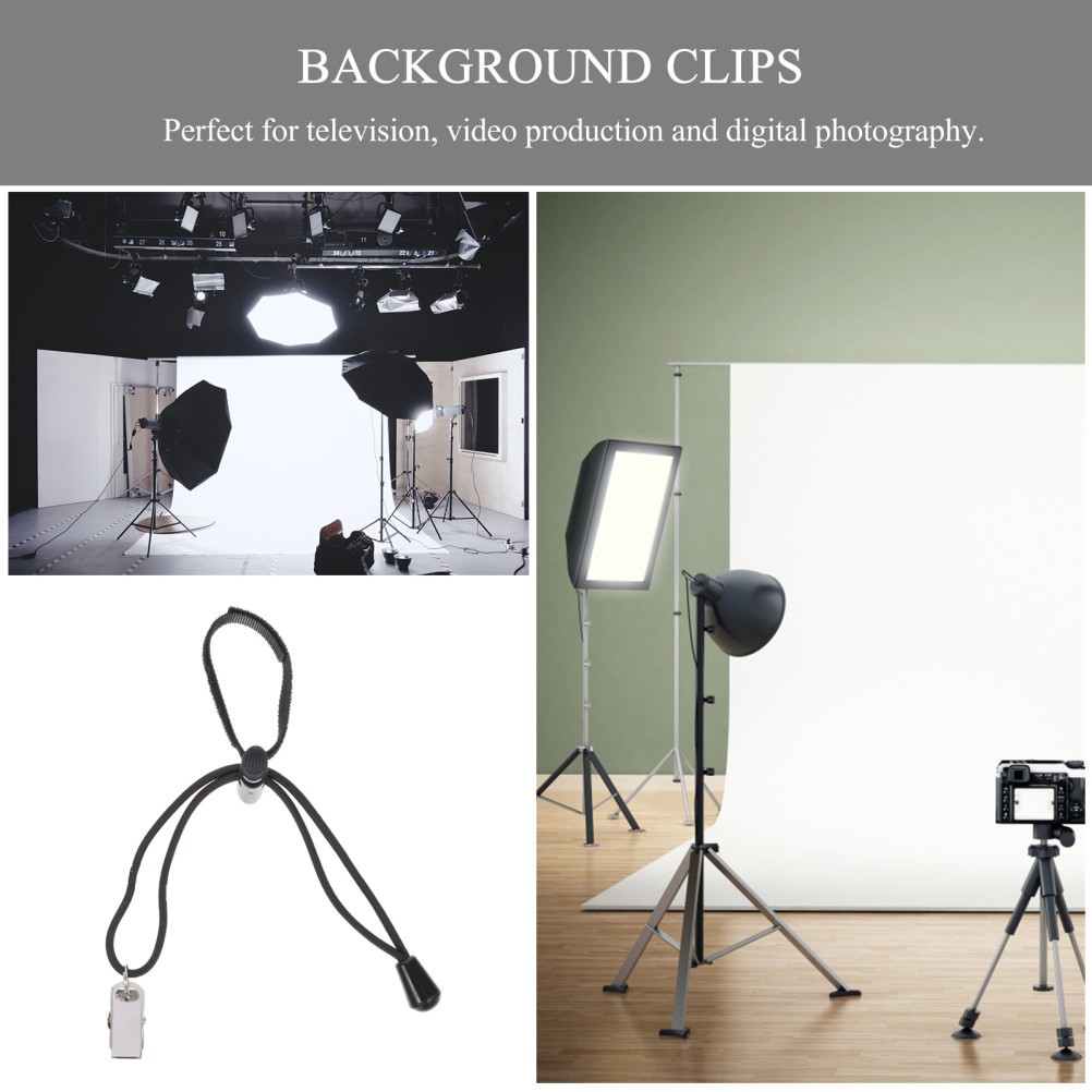 12Pcs Reusable Nylon Background Clips Strong Black Cloth Holder