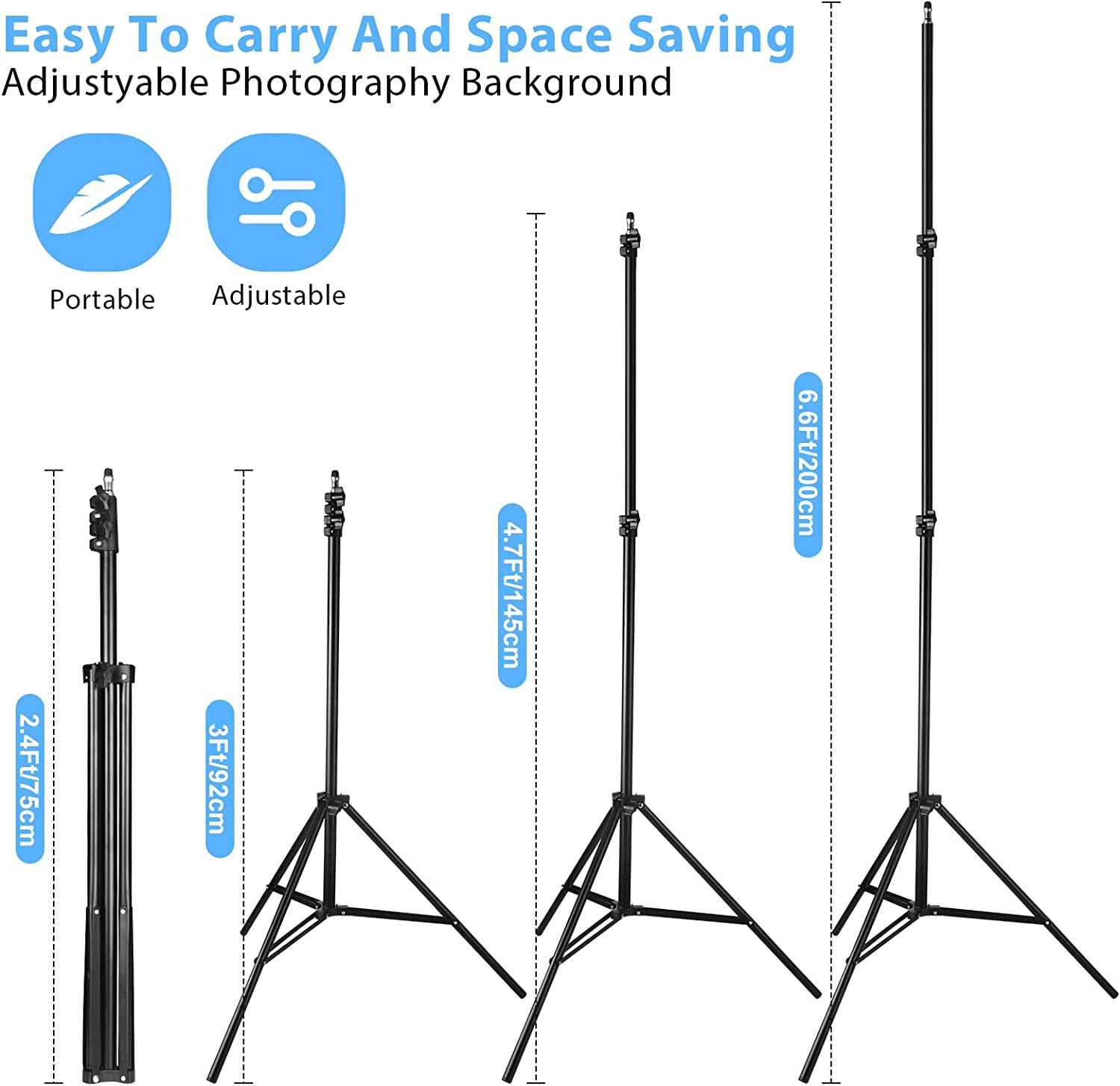 BDDFOTO backdrop stand with carry case. Used but good condition. 6.5x10ft/2x3m