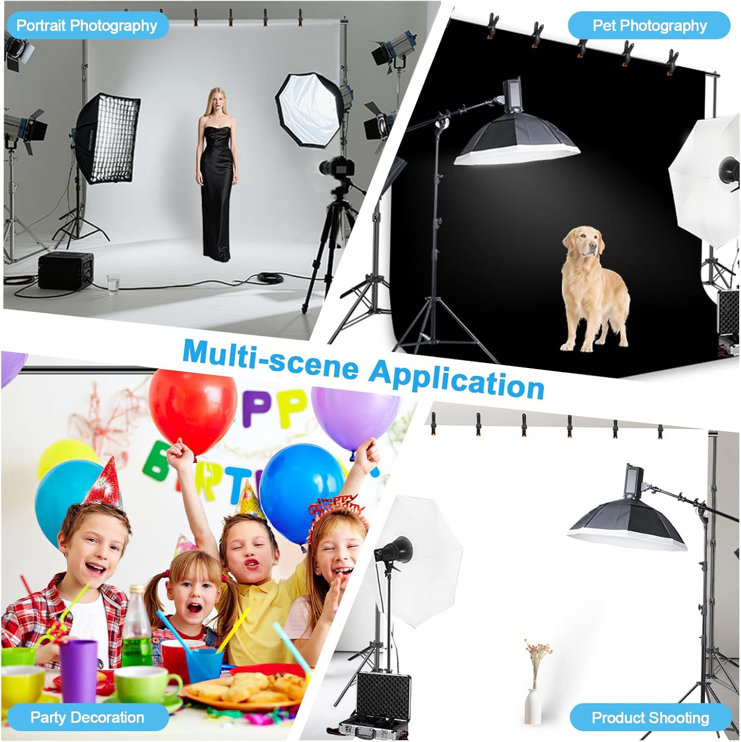 8.5 X 10Ft Background Support System,Professional Photo Backdrop Stand Kit with