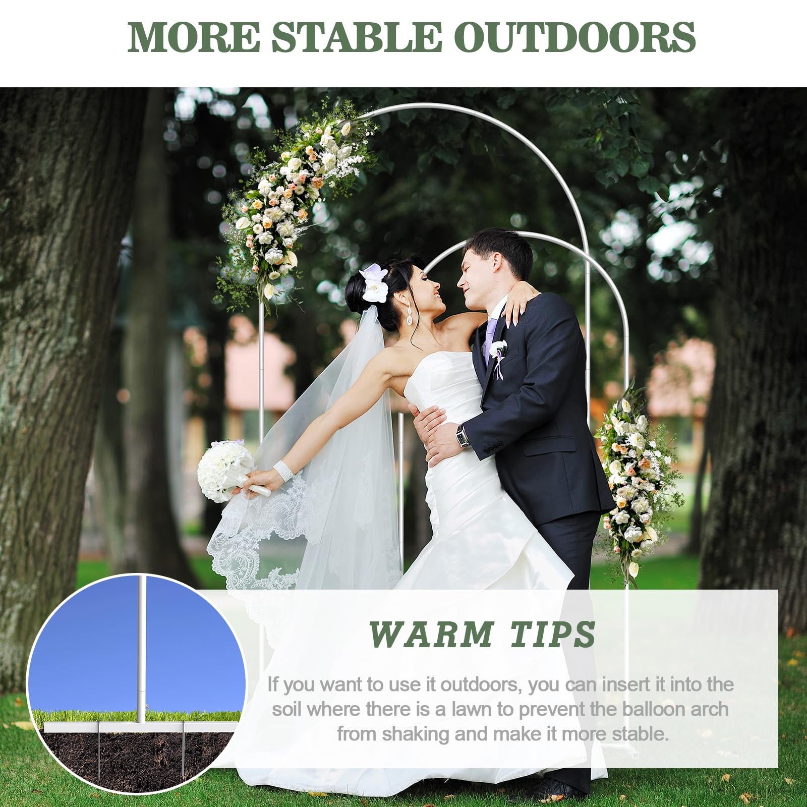 Metal Arch Backdrop Set of 2 (7.3FT/6FT), Balloon Arch Stand for Wedding Cere…