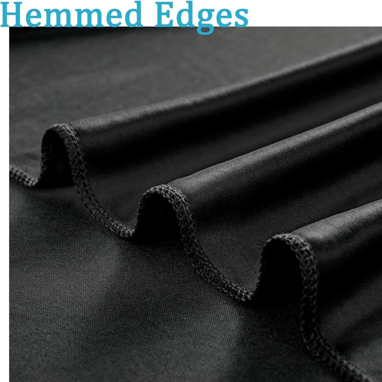 30ft x 10ft Black Backdrop Curtain – 6 Panels Polyester Drapes for Events