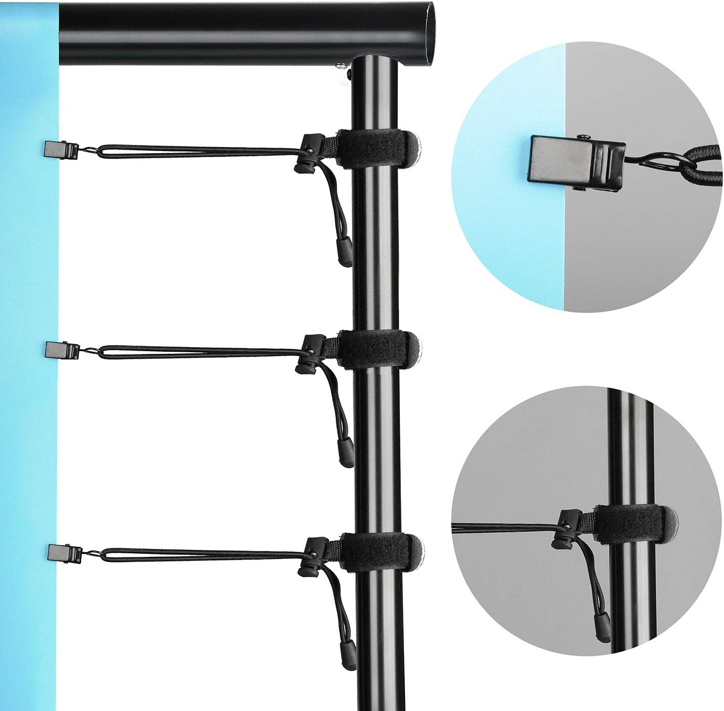 Photo Background Support System with Backdrop Stand Kit, 100% Pure Muslin 6.5 Ft