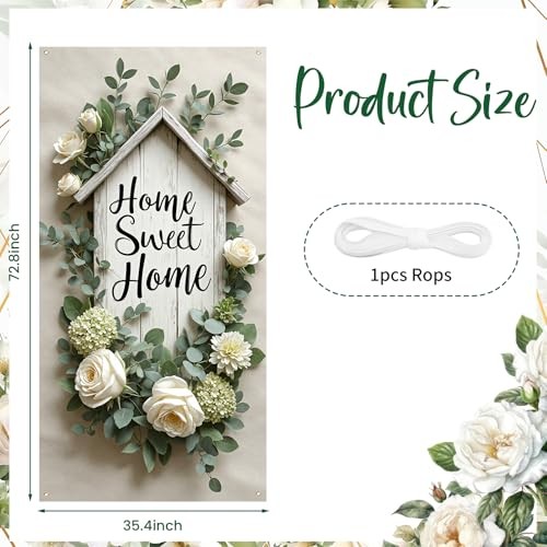 Home Sweet Home Door Cover Housewarming Party Decorations Door Banner Welcome