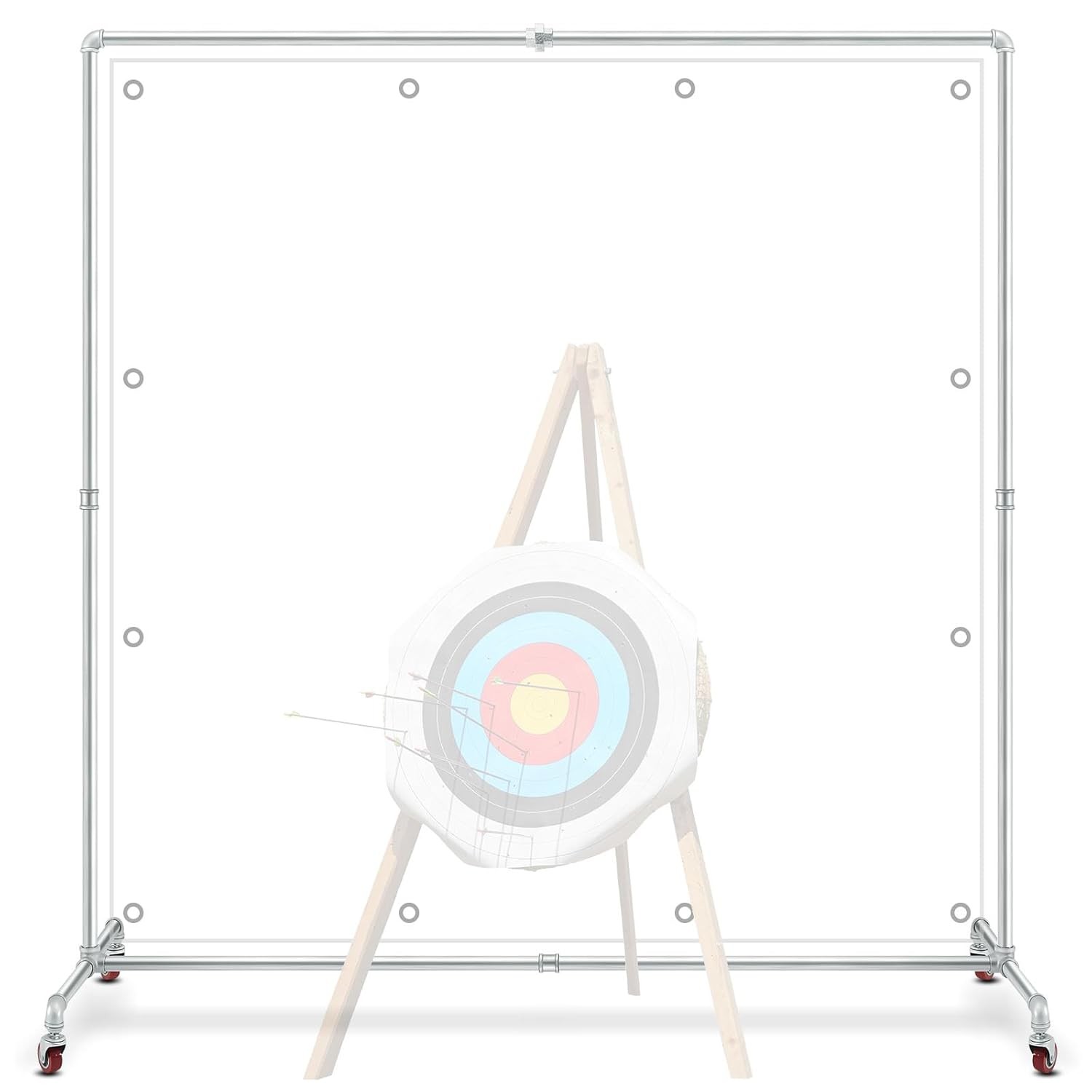 Funnymoom Archery Backstop Stand with 4 Wheels, ONLY Stand for Netting Archery G