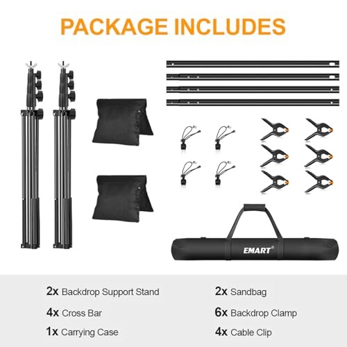 Photo Backdrop Stand kit, 8.5 x 10 ft Back Drop Adjustable Frame for 8.5x10ft