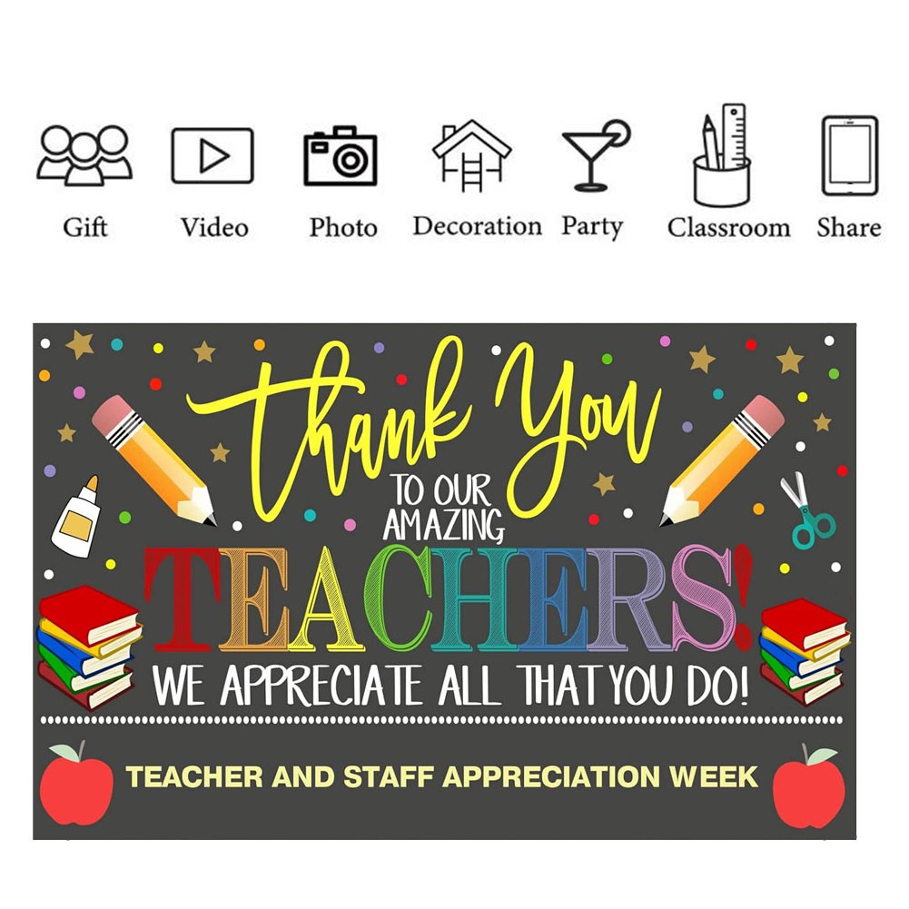 90x150cm Photography Backdrops Teachers Day Thank You Teachers Backdrops1333