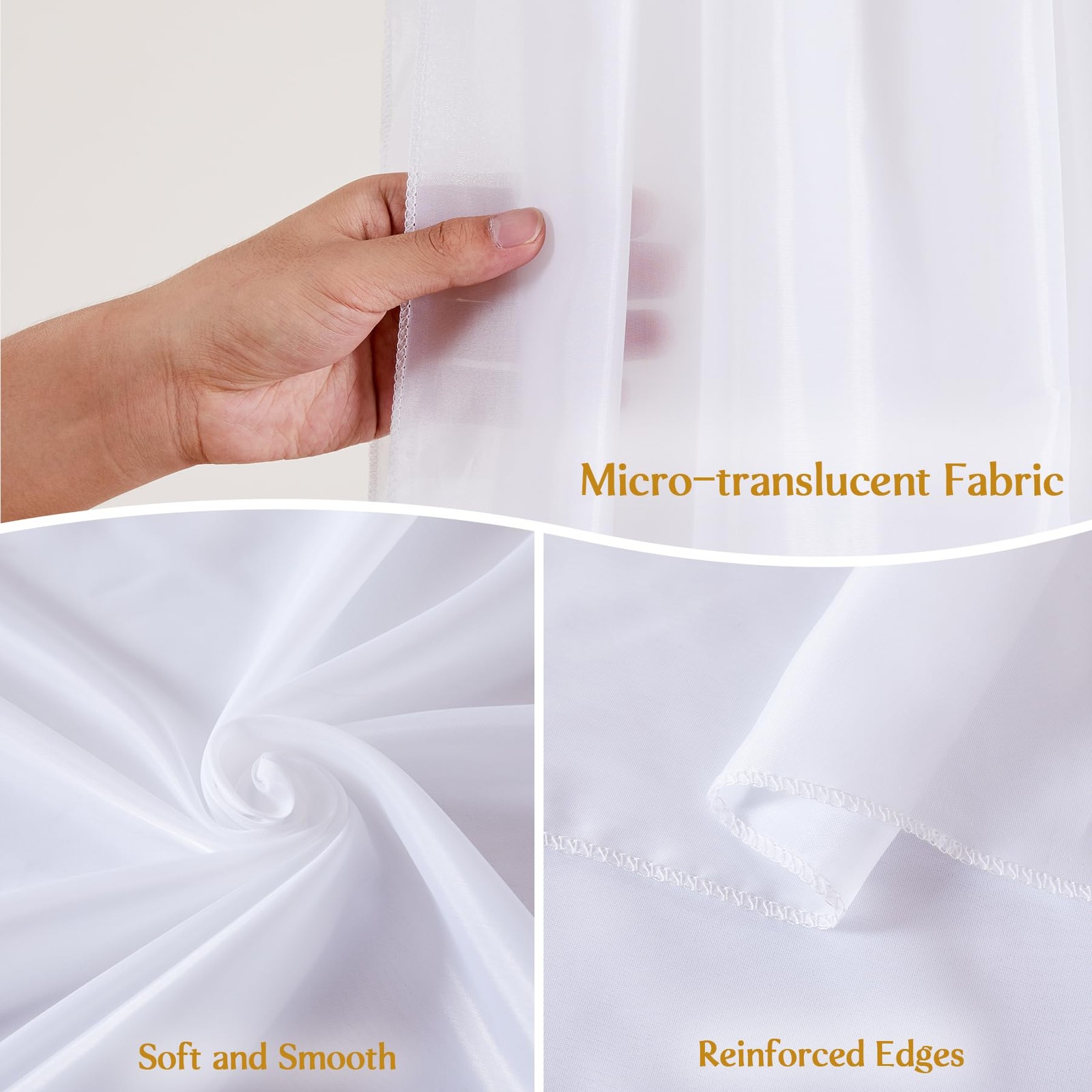 2 PCS 5x10ft White Ceiling Drapes Wedding WrinkleFree Fabric Tent Draping