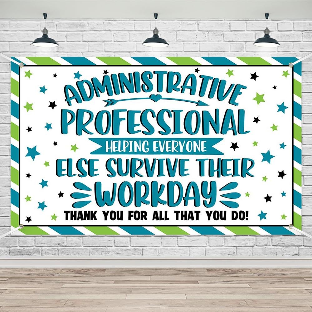 Lofaris Administrative Professionals Day Banner – 70.8 x 43.3 Inches, Thank Y…