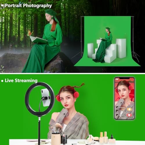 Screen Backdrop 10×10 ft, Chroma Keyscreen Background for 10x10ft Green