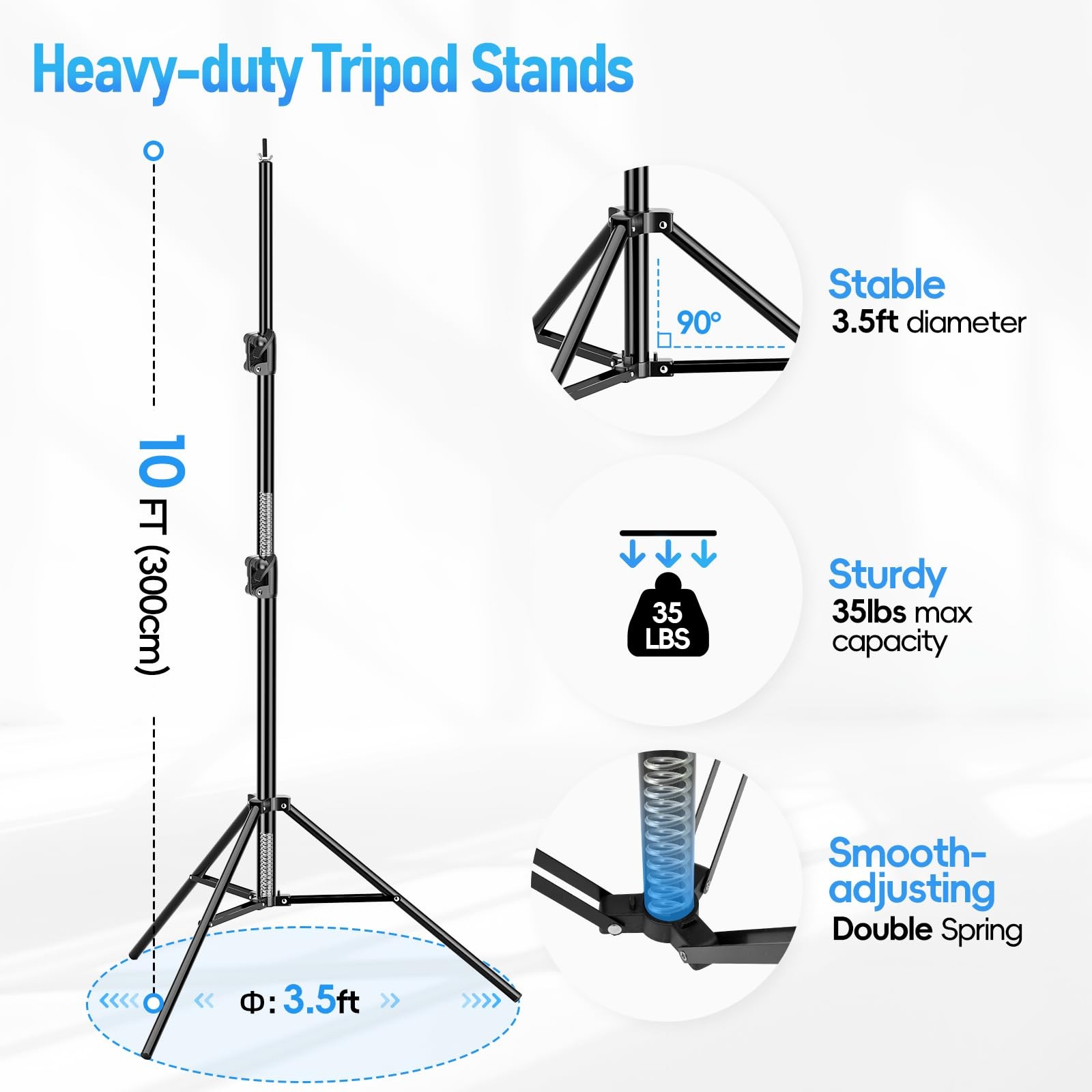 EMART Photo Video Studio 20 ft Wide 10 ft Tall Adjustable Heavy Duty Photography