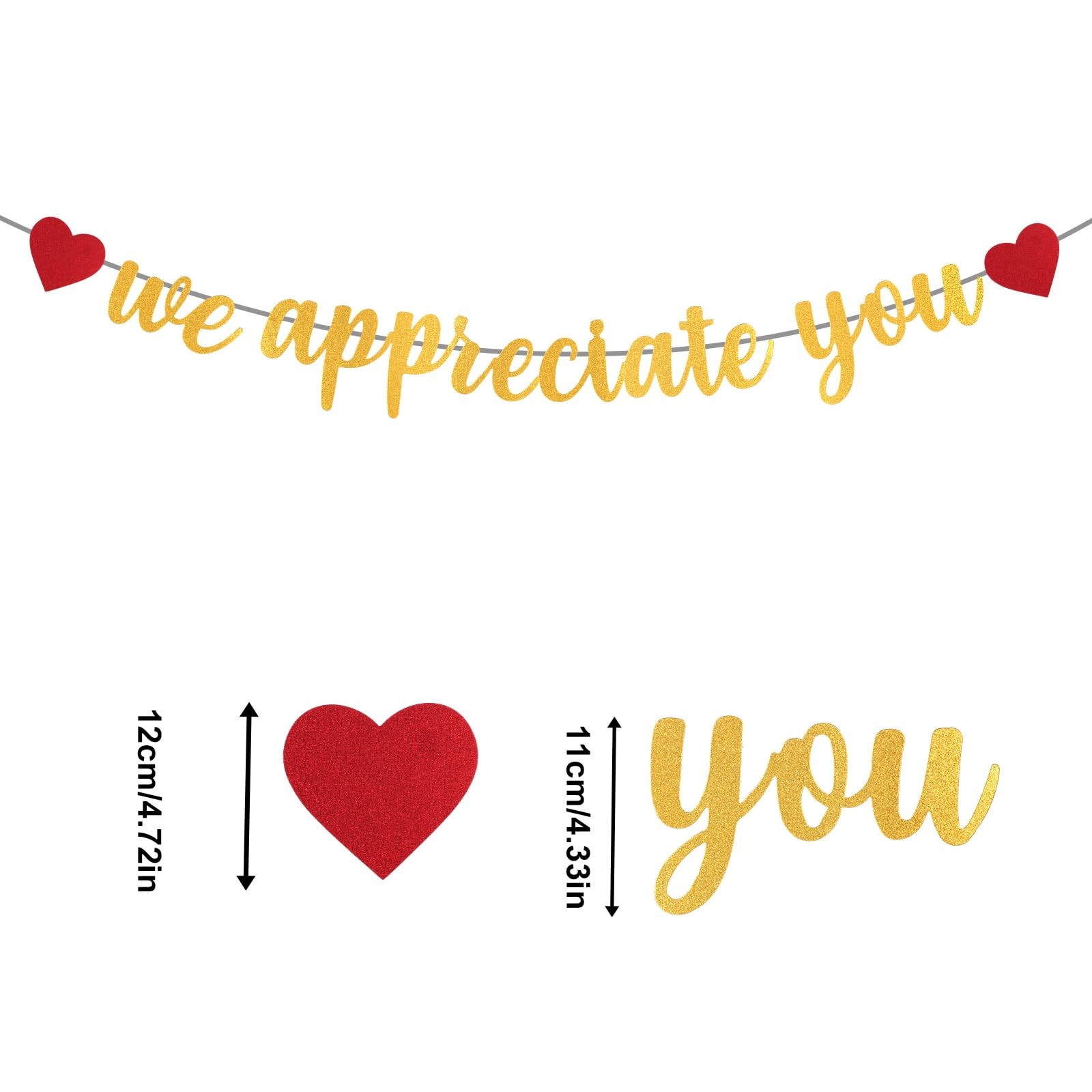We Appreciate You Banner Glitter Appreciation Backdrop for Doctor Nurse Teacher