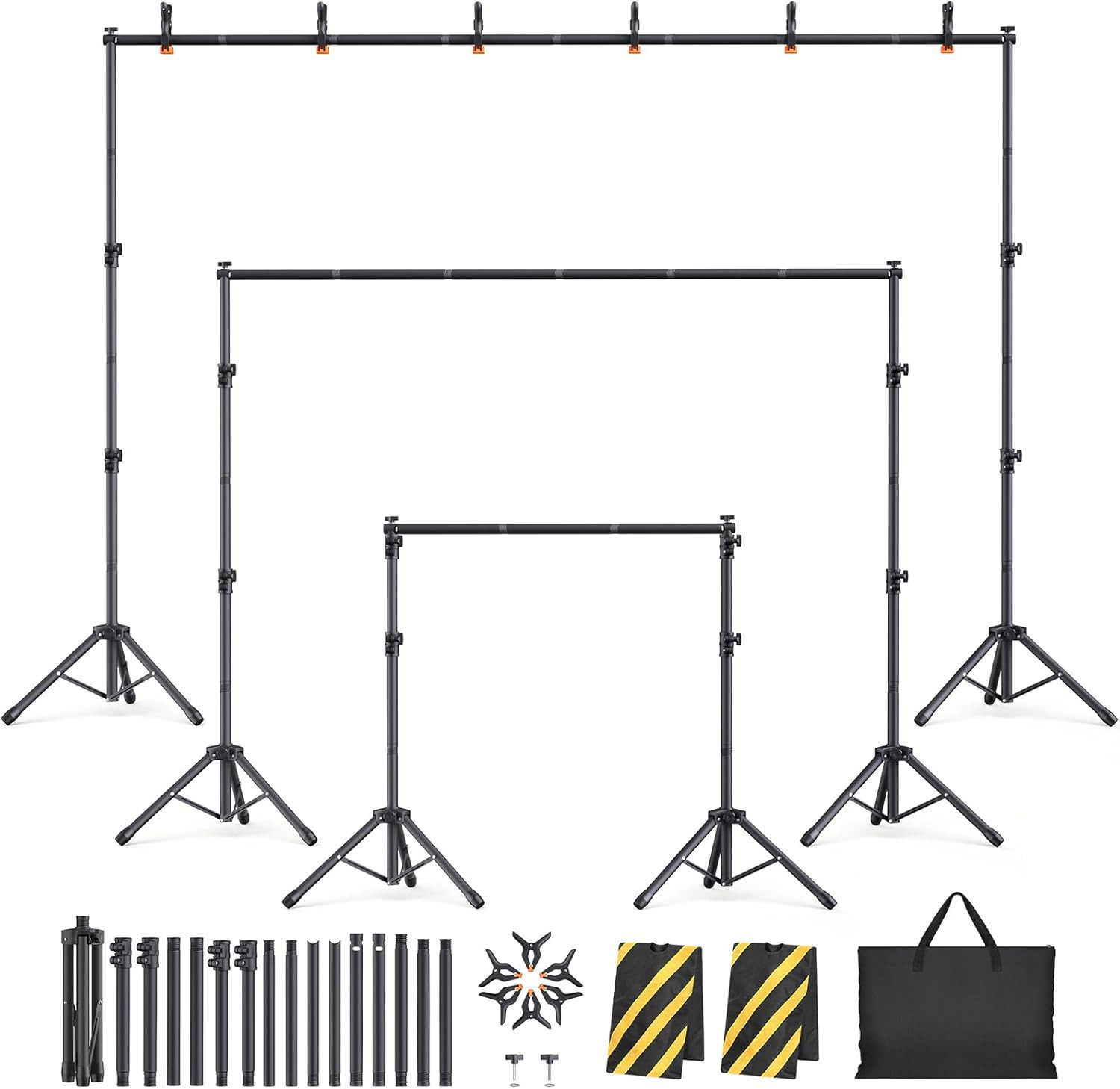 Backdrop Stand Kit – 6 Widths, 10X7.5Ft Adjustable Background Stand for Parties