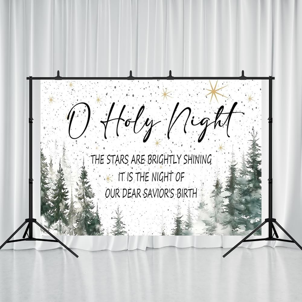 O Holy Night Christmas Backdrop – 7x5ft Religious Holiday Party Decoration Ch…