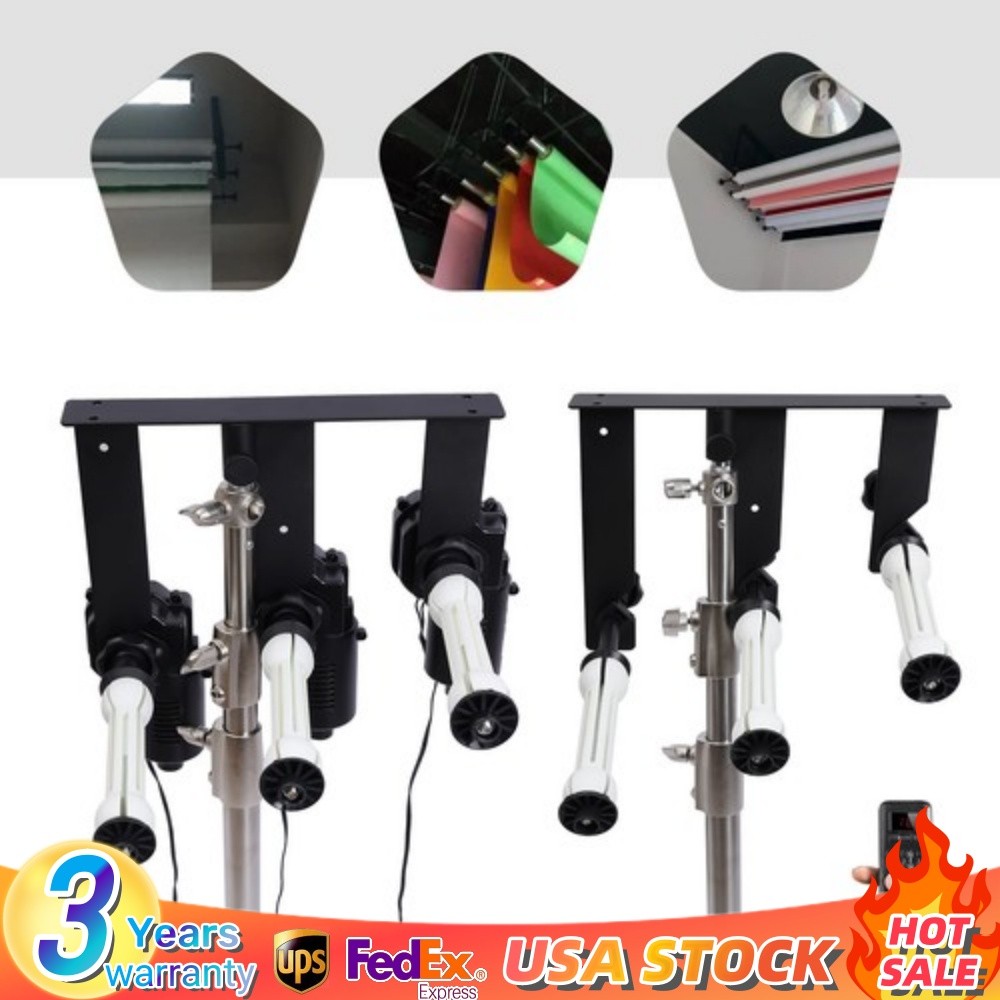 Motorized Electric Wall Mount Photo Background Support System 3 Roller w/ RC
