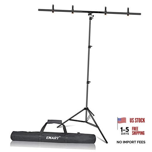 T-Shape Portable Background Backdrop Support Stand Kit 5ft Wide 8.5ft Tall
