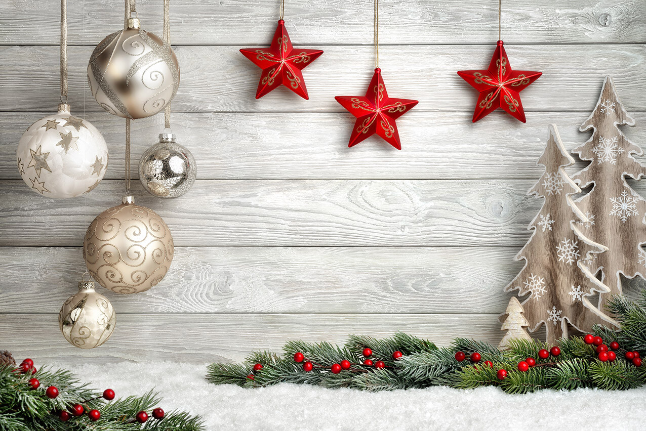 7X5FT Rustic Wood Wall Snow Kitchen Xmas Photo Background Vinyl Backdrop