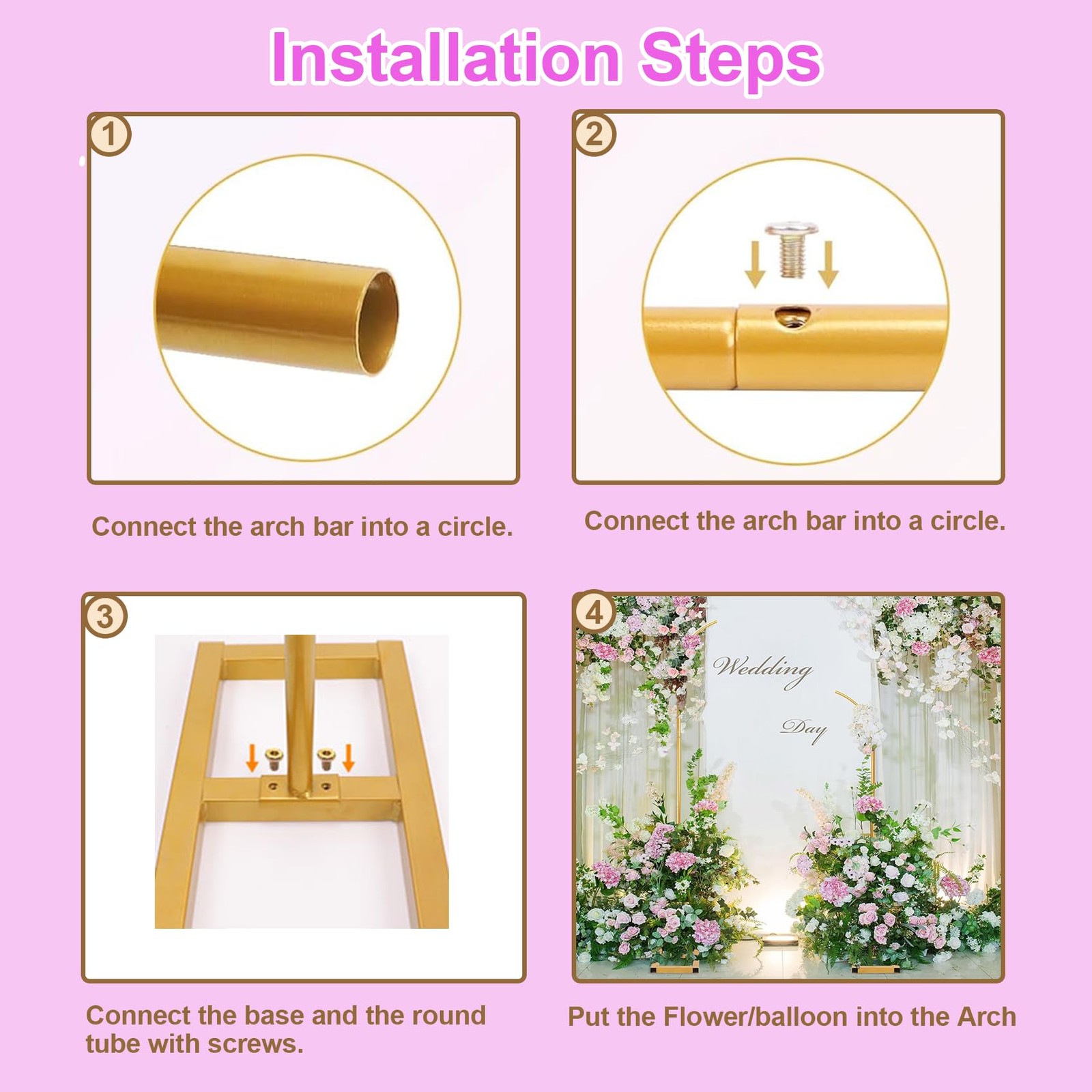 Wedding Arch Backdrop Stand, Metal Arch Stand Wedding Arch Frame Wedding Arch…