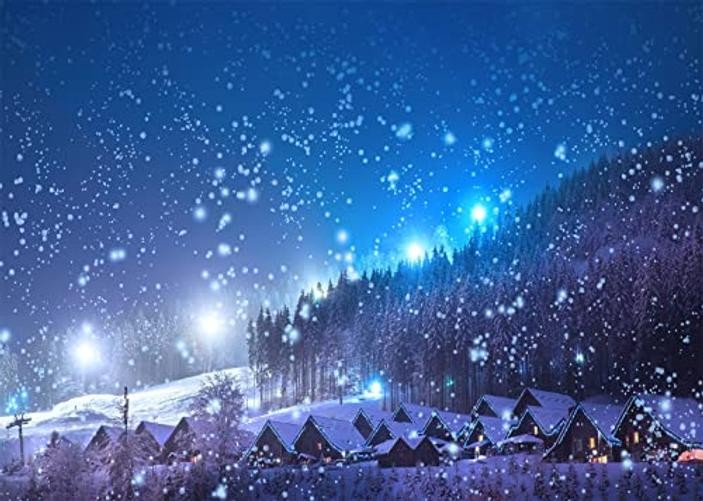 Blue Night Sky Fabric Backdrop for Winter – 5x3ft – Winter-003