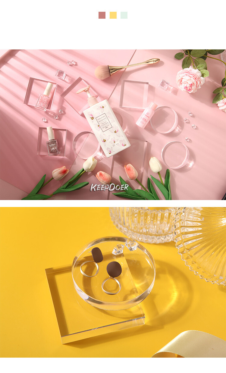 Cube Round Square Acrylic Board Photography Props For Cosmetics Makeup Jewelry