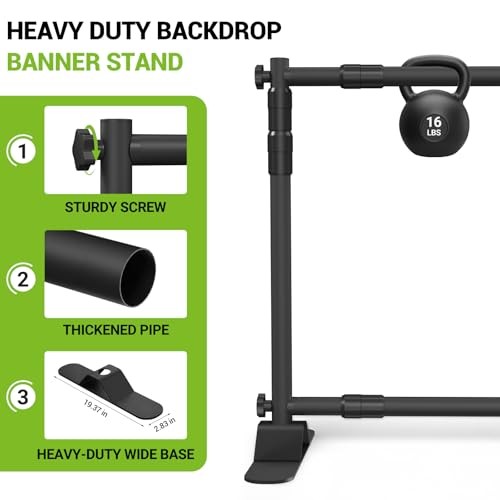 10 x 8 Ft Heavy Duty Backdrop Banner Stand, Adjustable Photo Background