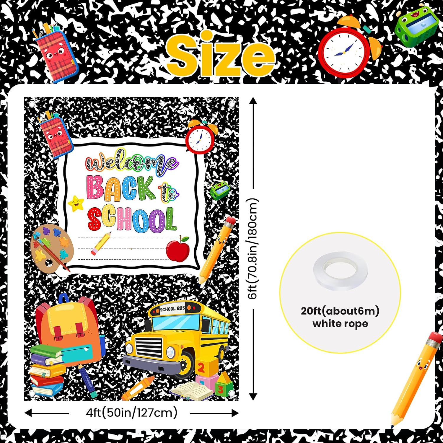 Welcome Back to School Backdrop Back to School Decorations | 4X6Ft, Portrait Pho