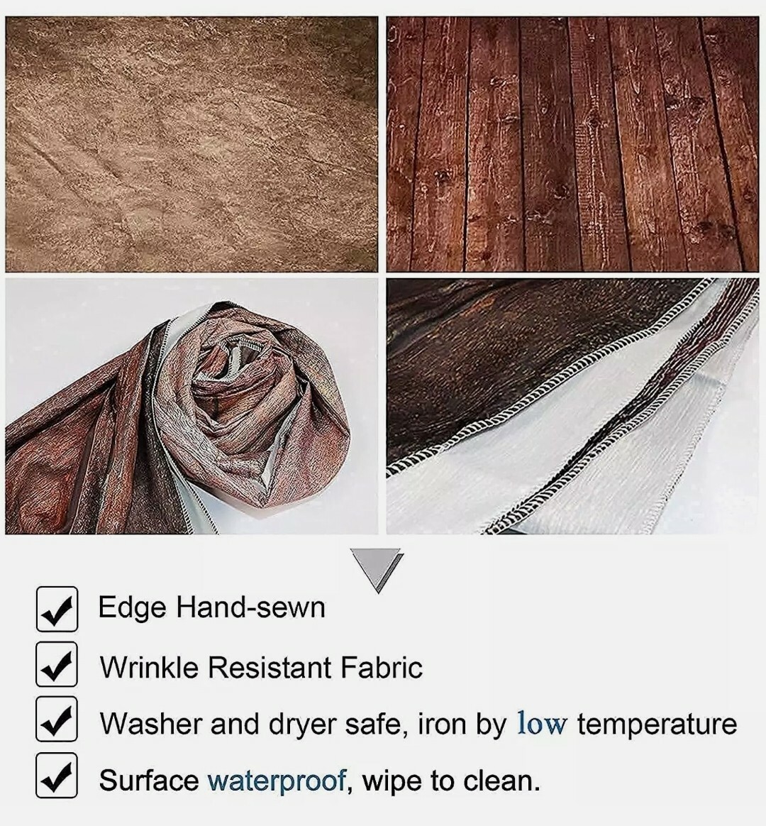 NEW Allenjoy Photography backdrop 5×7 ft. Fabric – Brown Wall w/ Wood Floor