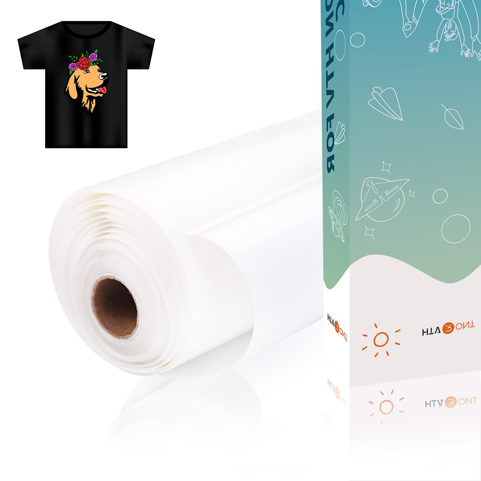 Sublimation Vinyl for Dark/Light Fabric – 12″ X 20FT Sublimation HTV Matte – …