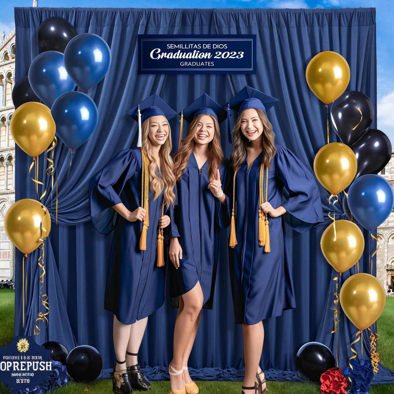 Navy Blue Backdrop Curtains–Free Navy Blue Curtains Polyester Photography Dr…