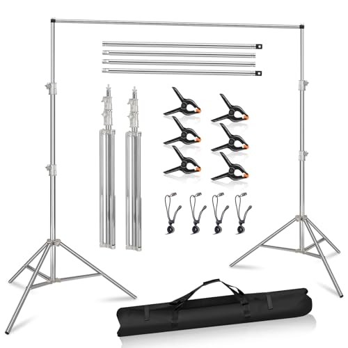 Stainless Steel Backdrop Stand Heavy Duty, Adjustable Backdrop 9.2 x 10 Ft