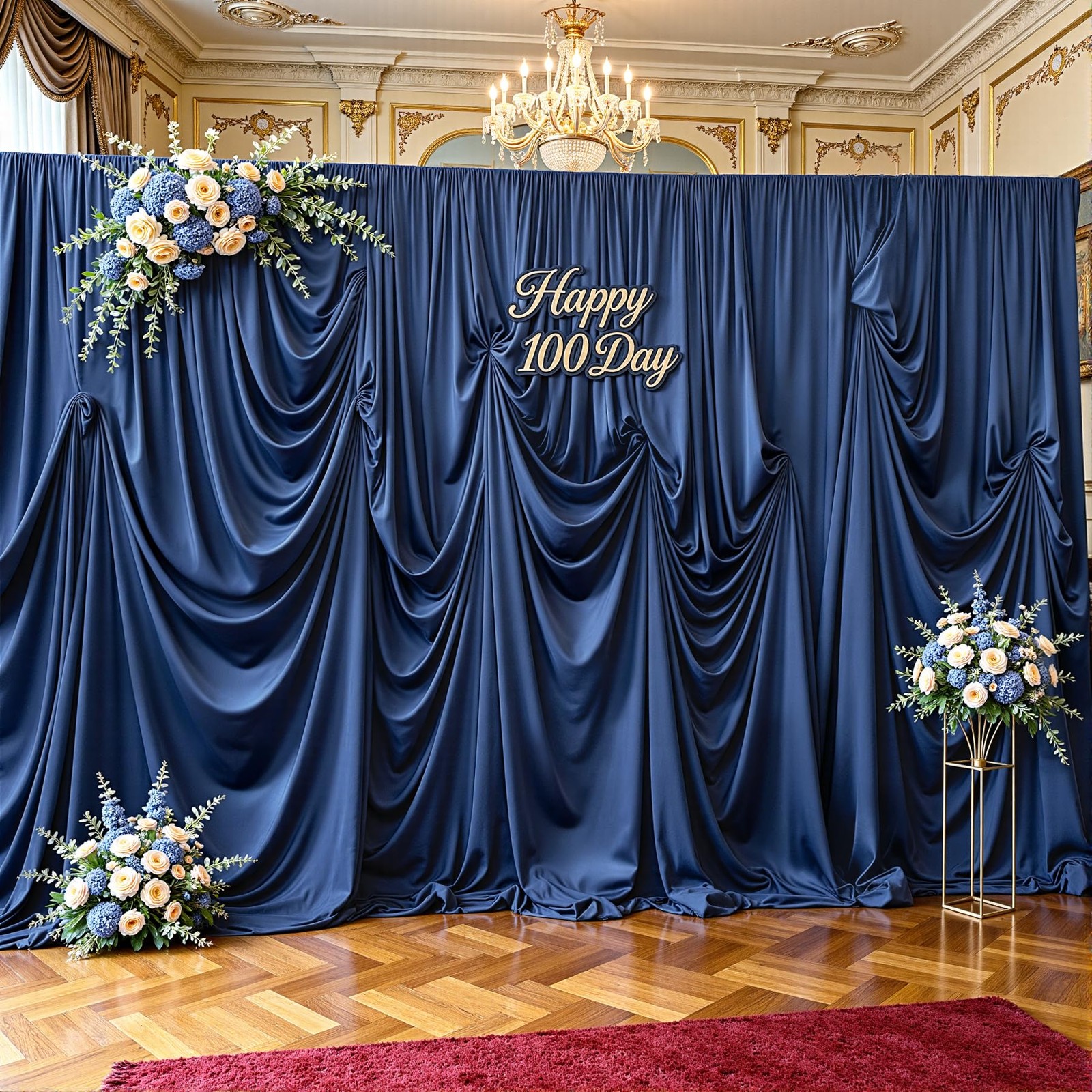 40x10ft Wrinkle Free Navy Blue Backdrop W4 x H10′(10 Panels),