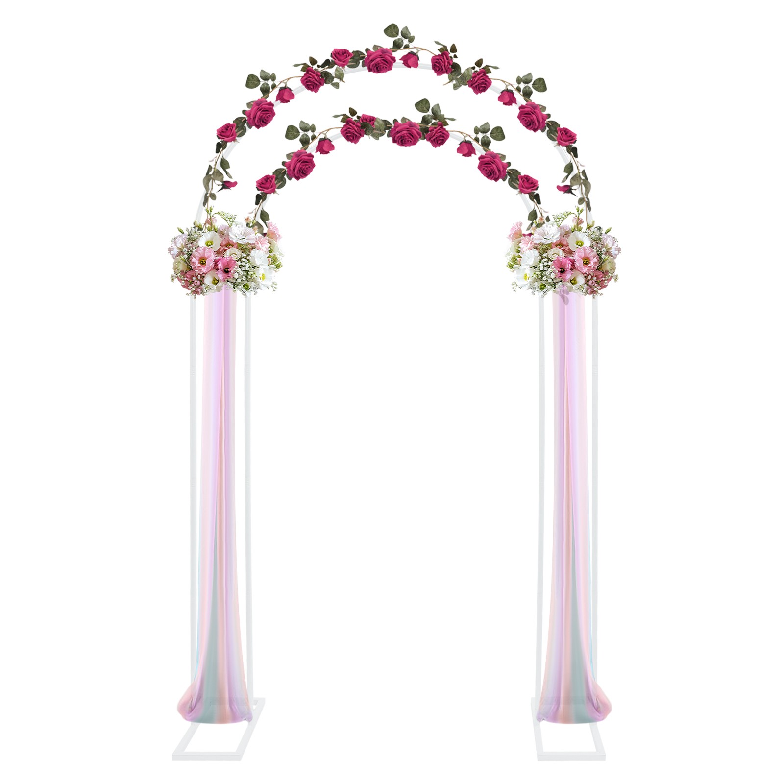 Arch Backdrop Stand,White Wedding Arch Backdrop Stand, Metal Arch Backdrop Stand