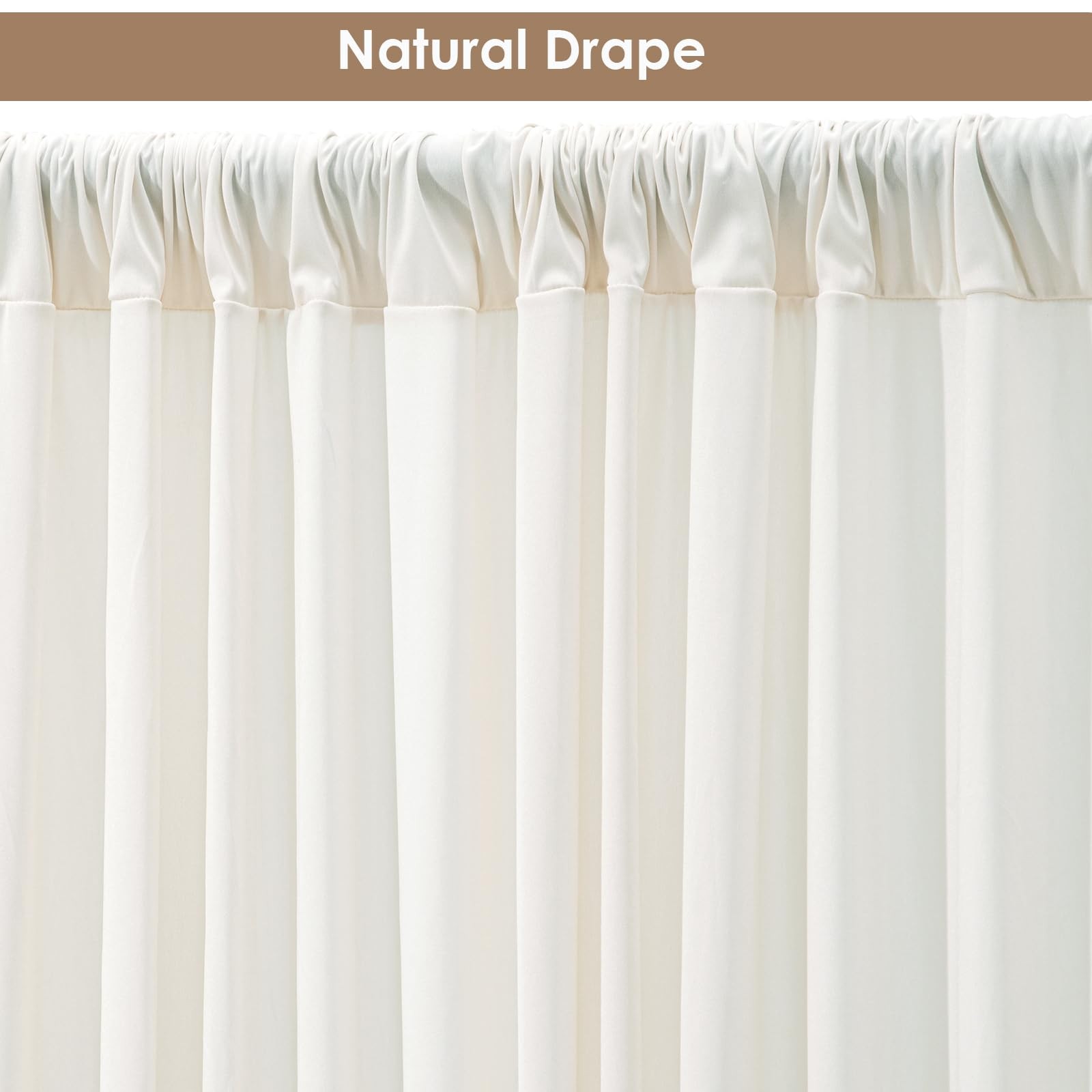 10x12ft Ivory Backdrop Curtain Wrinkle Free Soft Fabric Drapes Photo Booth