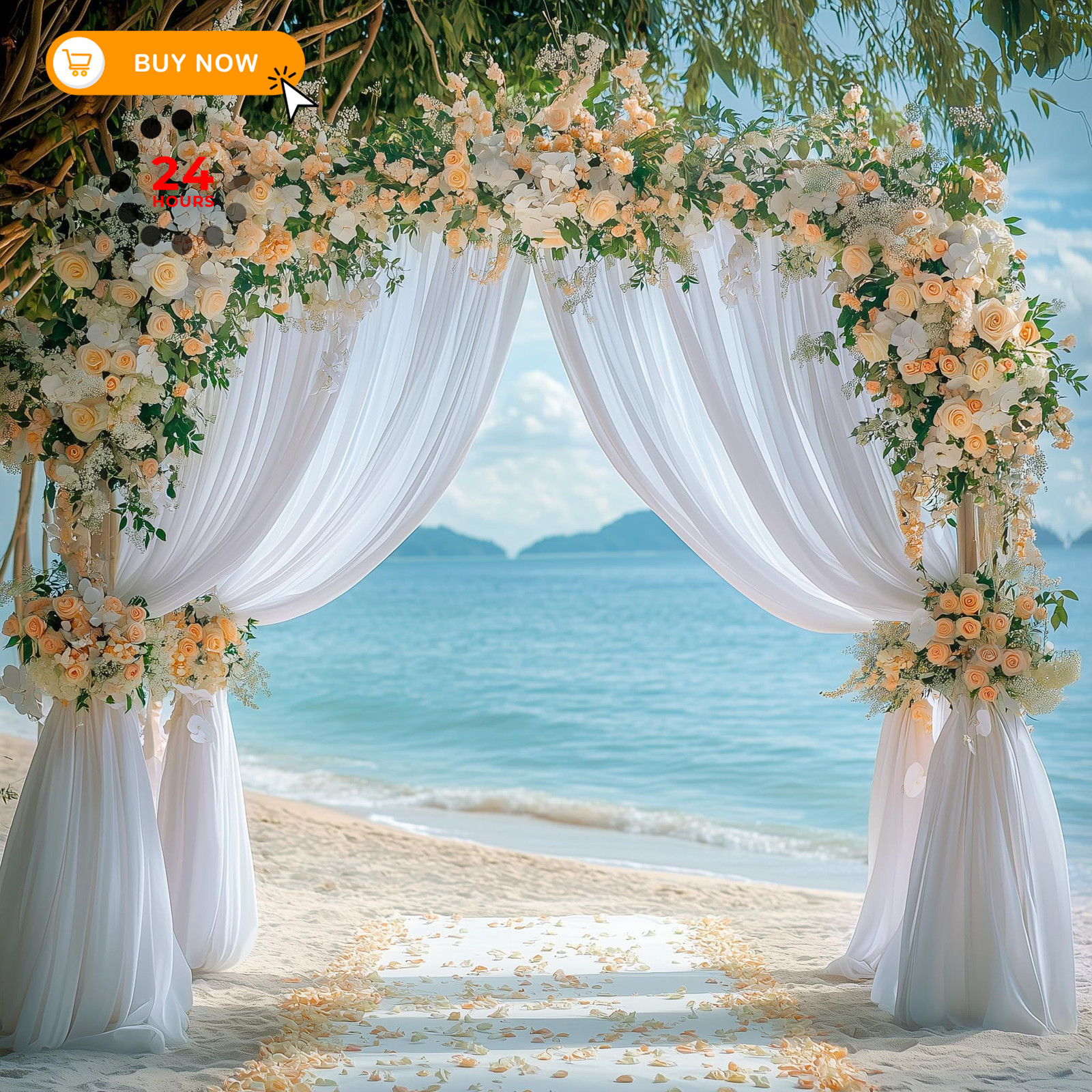 Wokceer White Backdrop Curtain for Wedding Parties 10x8FT 10FTx8FT,