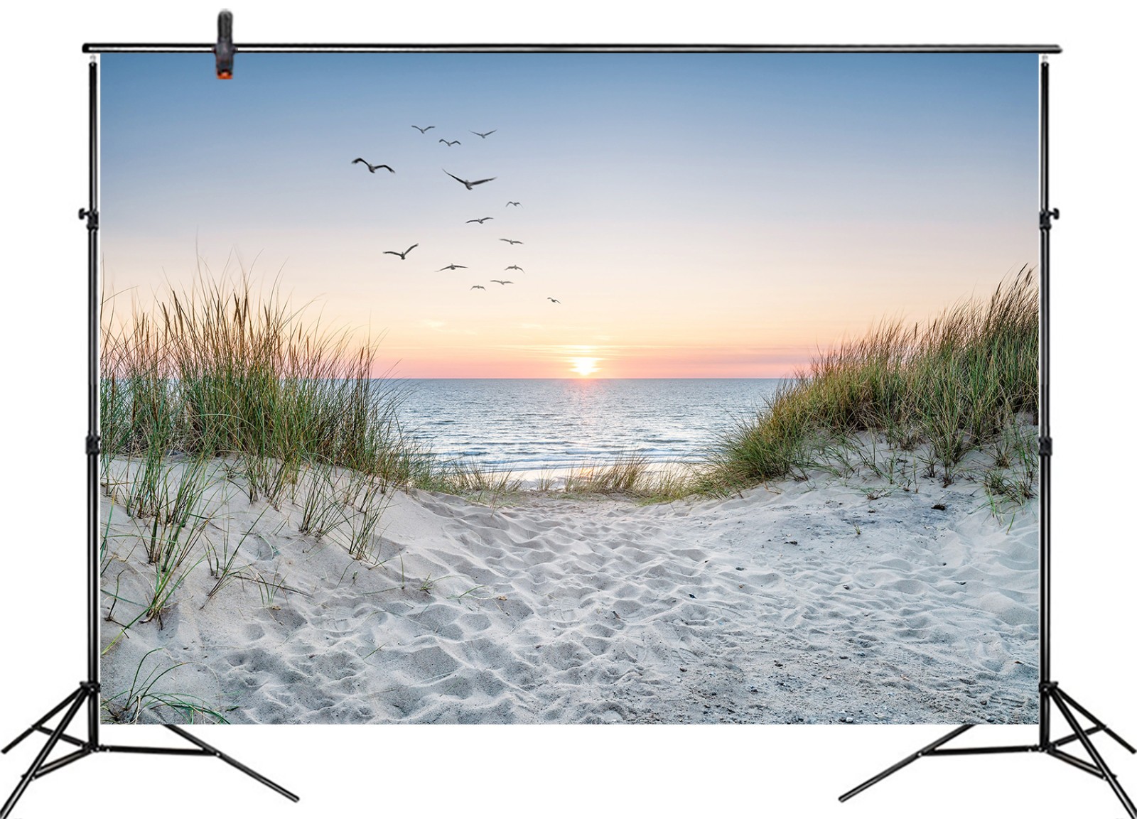 10x8ft Sunset Beach Backdrop Tropical Seaside Sunset Background for Photography