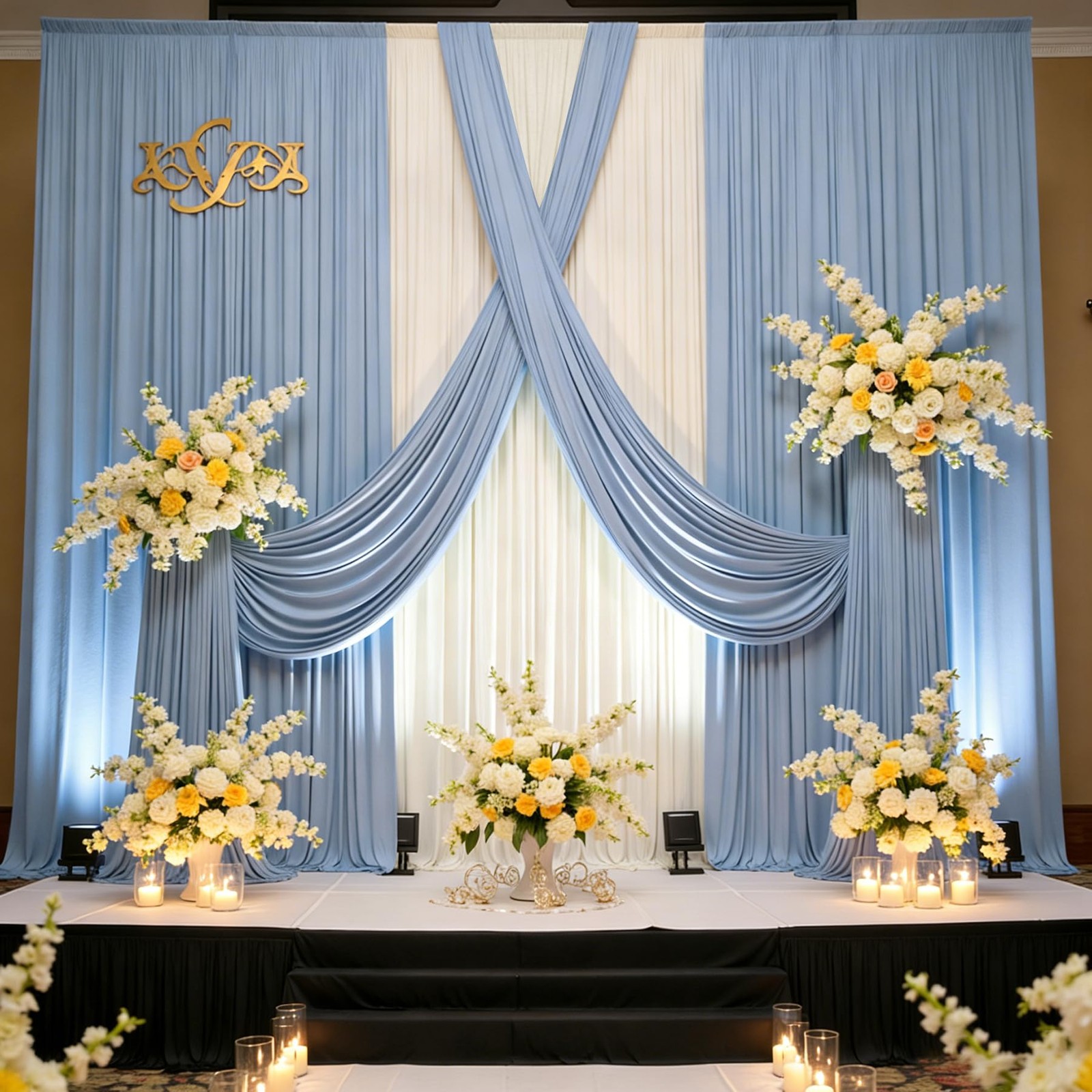 50 ft x 12 Wrinkle Free Dusty Blue W5′ x H12′(10 panels),