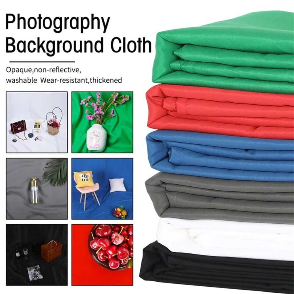 Hridz Muslin Backdrops for Photography – White, Black, Green, Red, Blue, or Grey