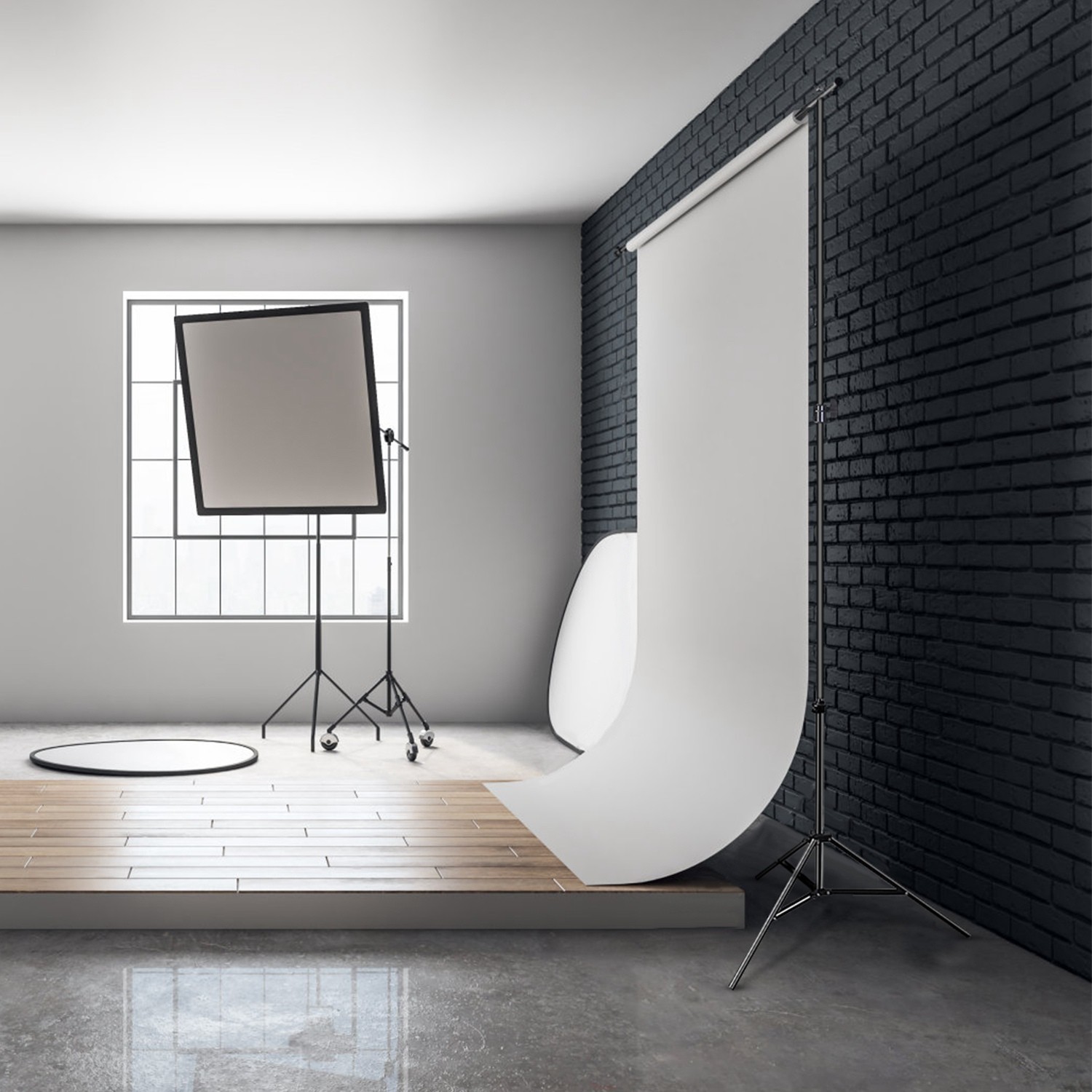 Photography Backdrop Support Stand Set w/ Carrying Bag &Clamps Heavy Duty