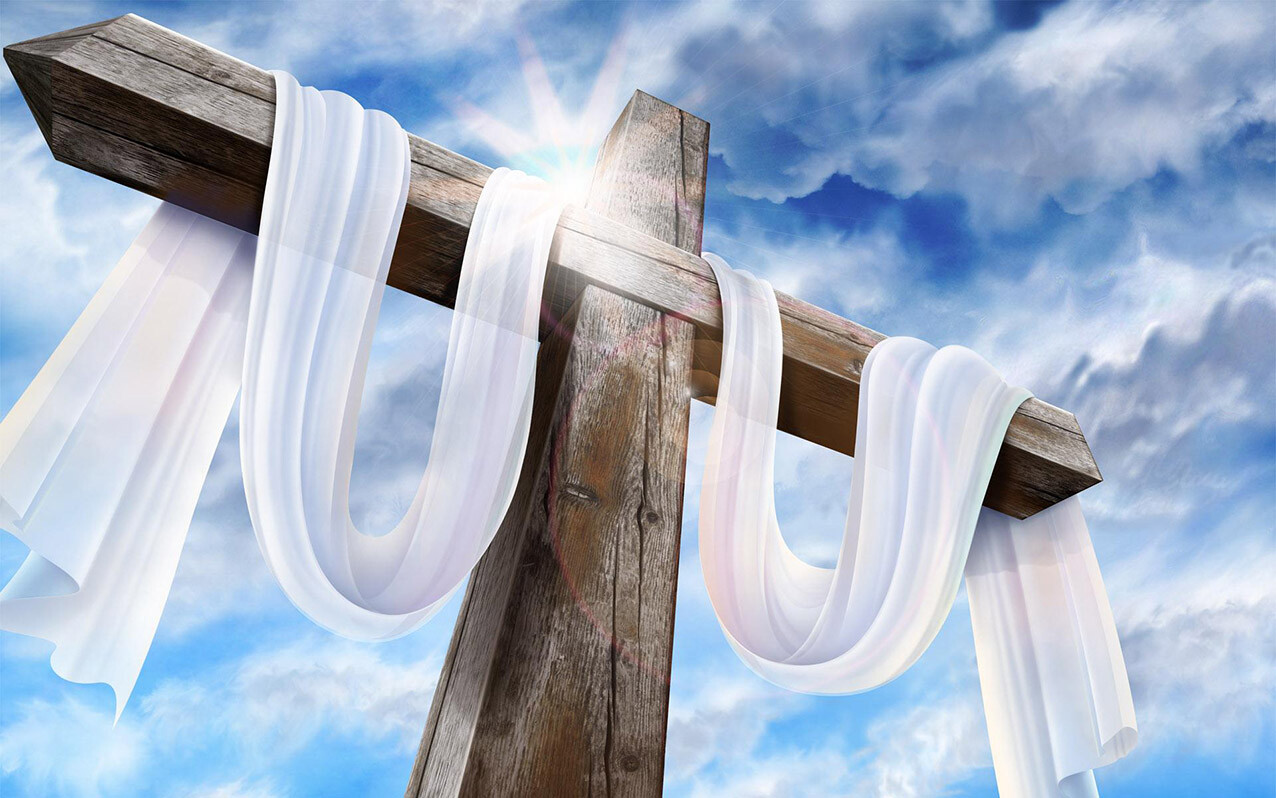 God Bless You Vinyl Backdrop Jesus Cross White Gauze Background Photography