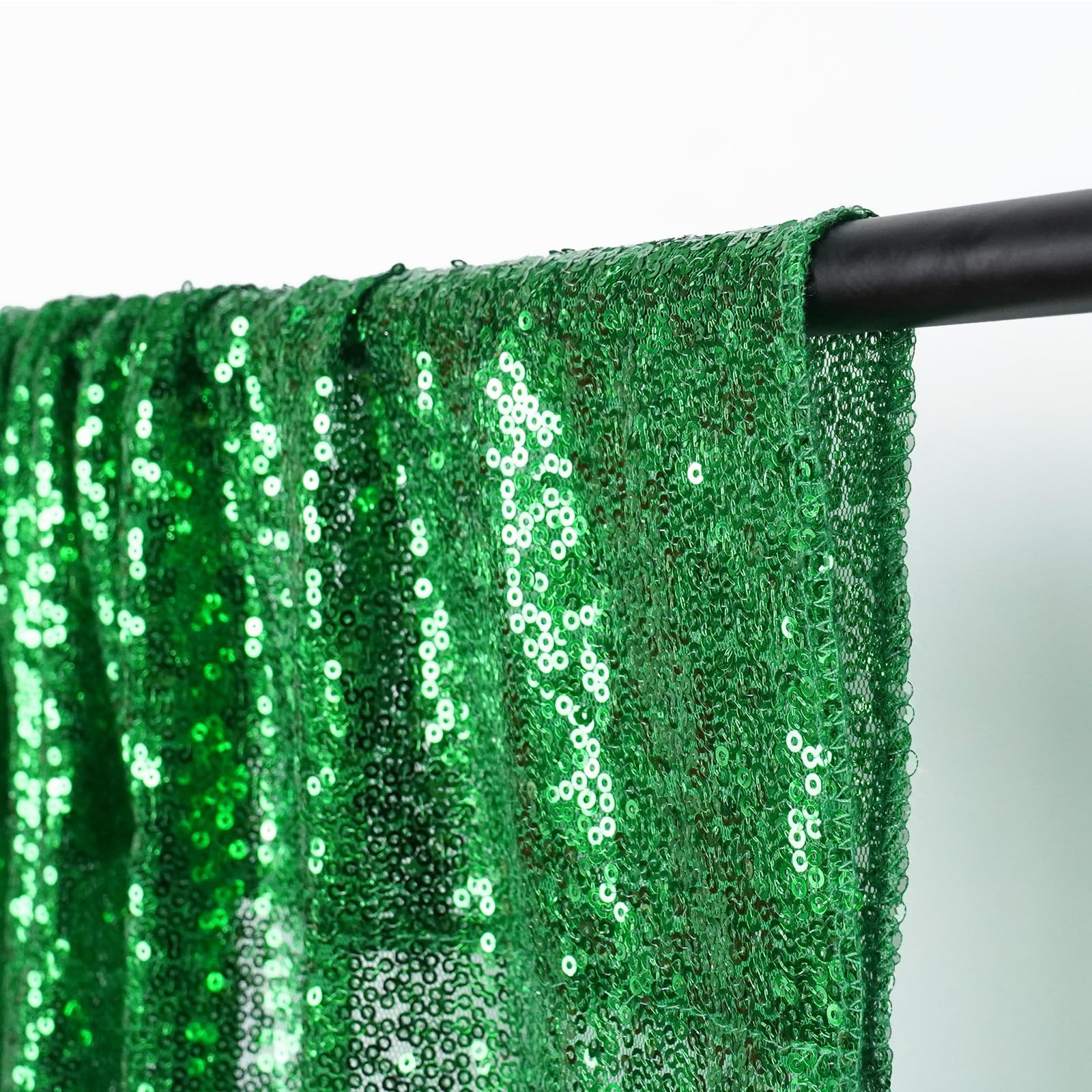 PartyDelight Green Sequin Backdrop Curtains 24″W x 96″L (Pack of 2),