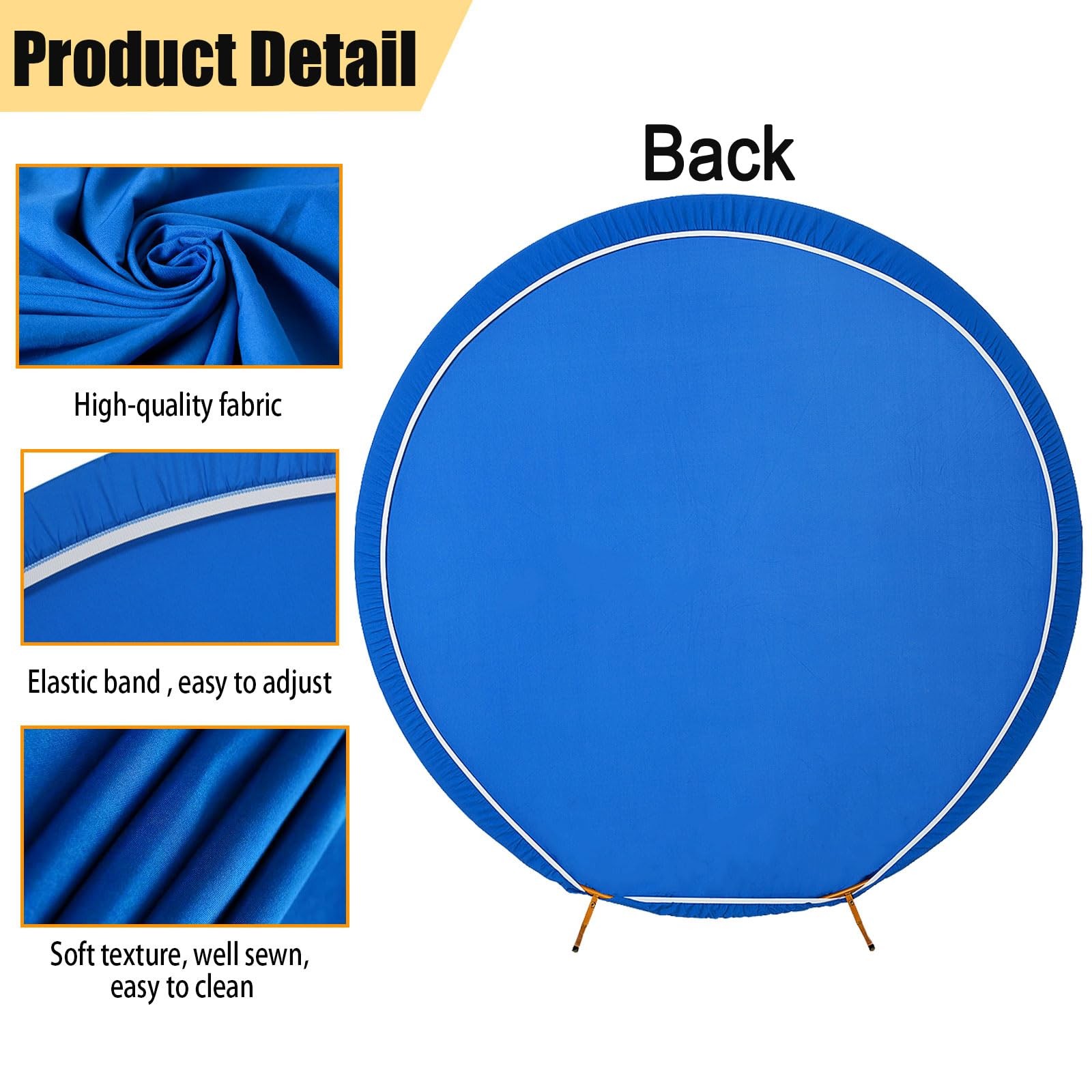 7.2FT Royal Blue Round Backdrop Cover for Wedding,Circle Balloon Arch Backgou…