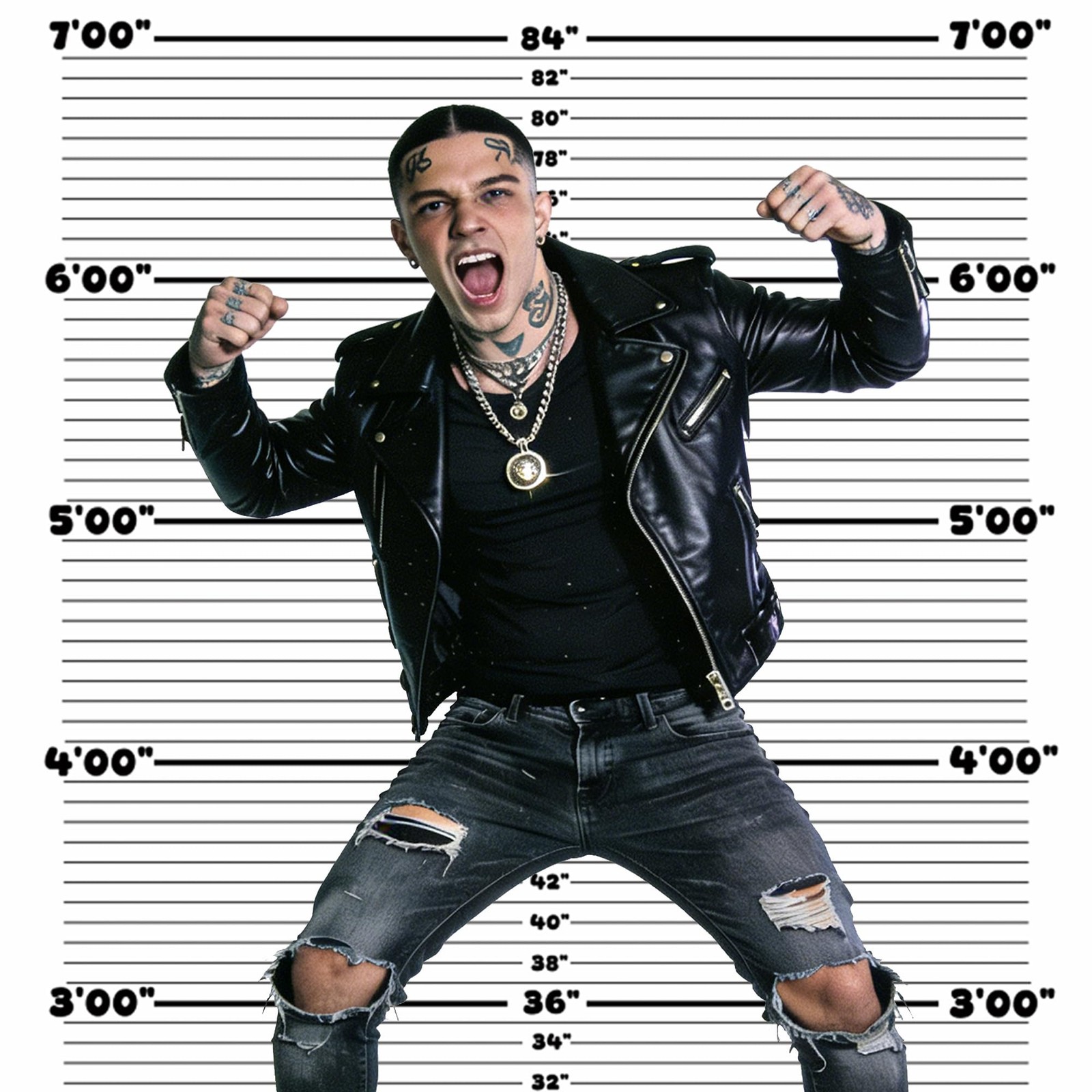 Mugshot Backdrop Photo Booth Banner 4.5 x 5.6 FT, 4.5×5.6FT,