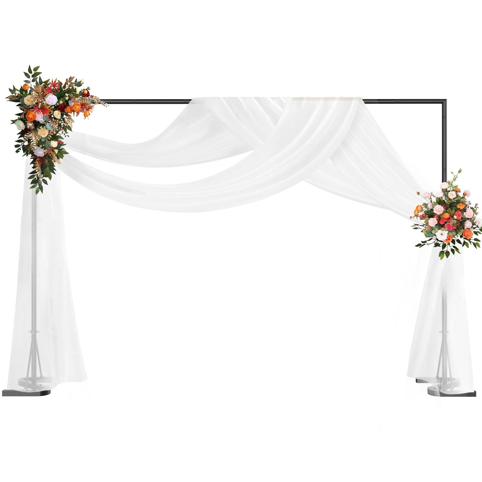 Black Backdrop Banner Stand 10×7 FT,Square Wedding Arch Balloon Metal Frame,H…