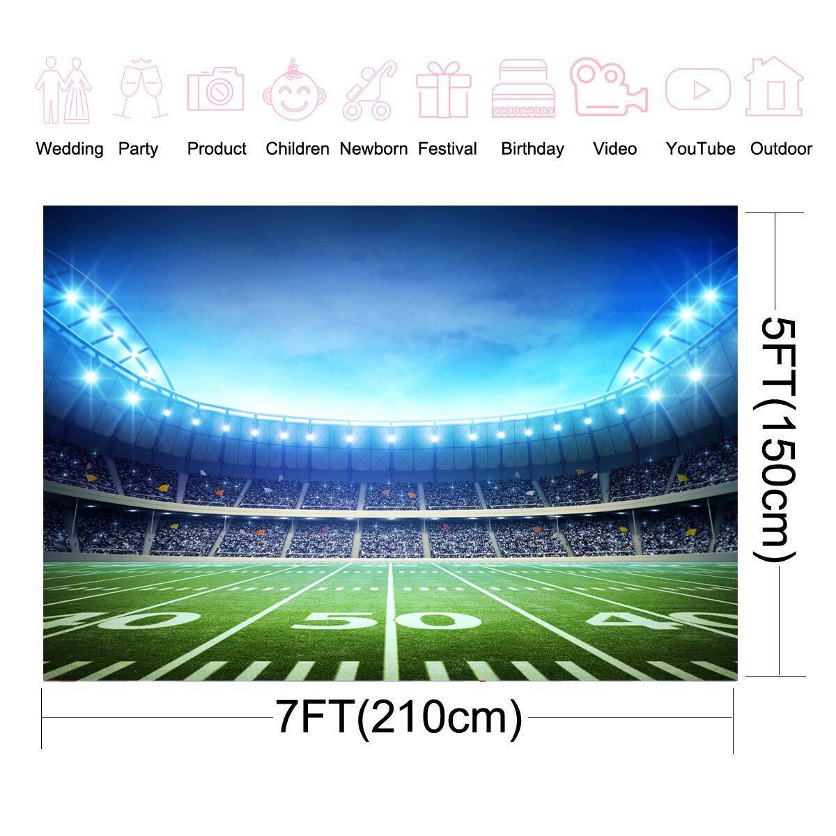 Super Bowl Football Party Backdrop 7x5ft Sports Tailgate Cake Table Photo Booth