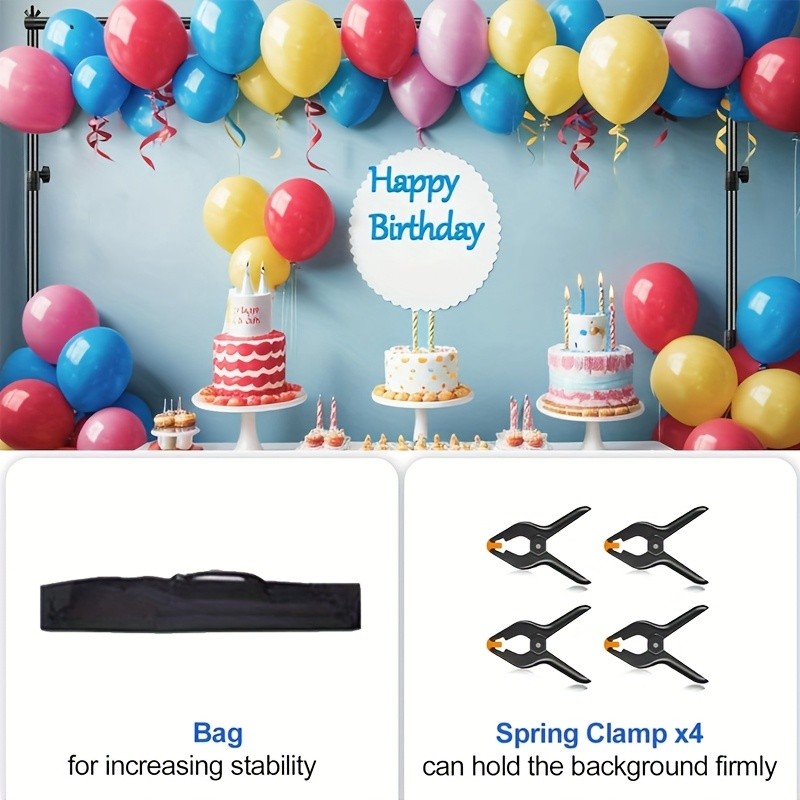 Backdrop Stand Background Stand Kit 6.5 x 6.5 ft for Party & Photo Studio + Case