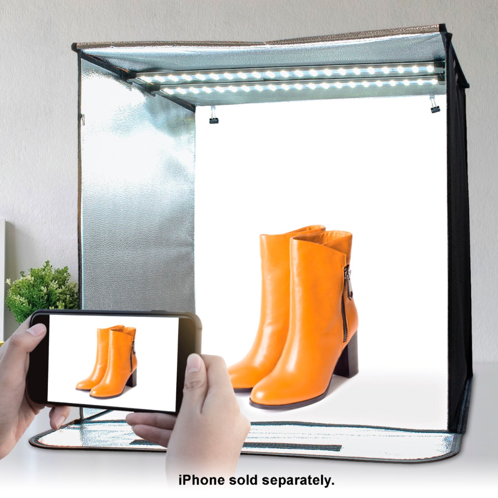 NEW Bower BSP-MPSLB24 24″ Portable Black Photo Studio Background Light Box