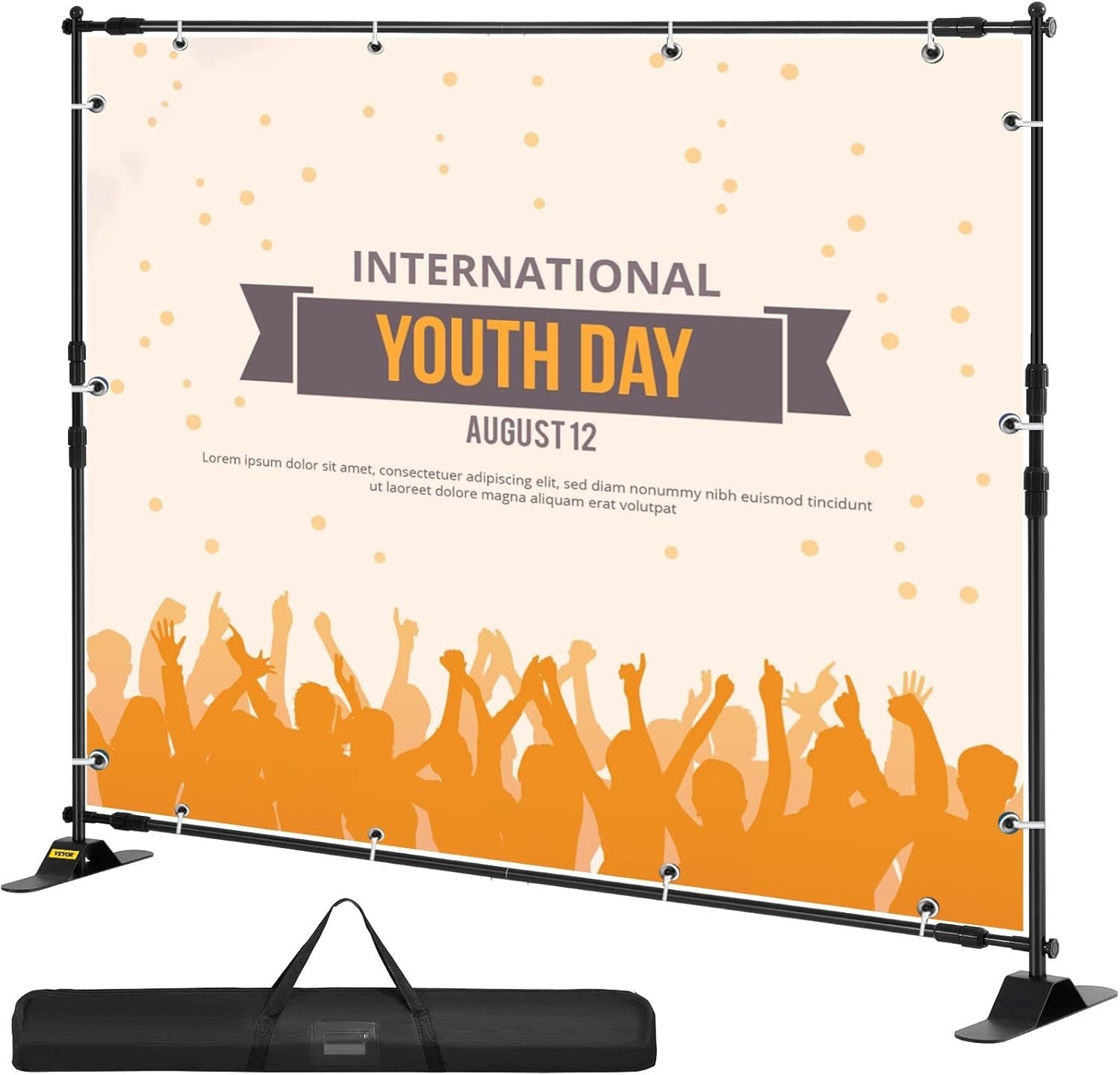 8’x8′ Adjustable Aluminum Backdrop Stand for Events & Trade Shows
