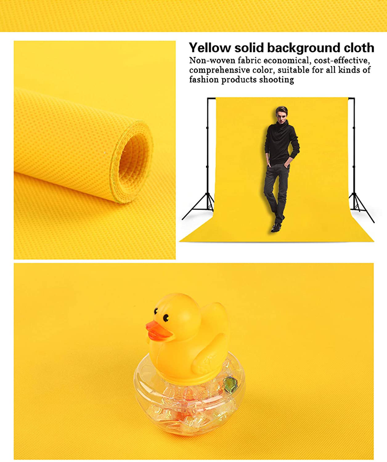 Photography Yellow Background Screen Portable Photo Backdrop (NO STAND INCLUDED)