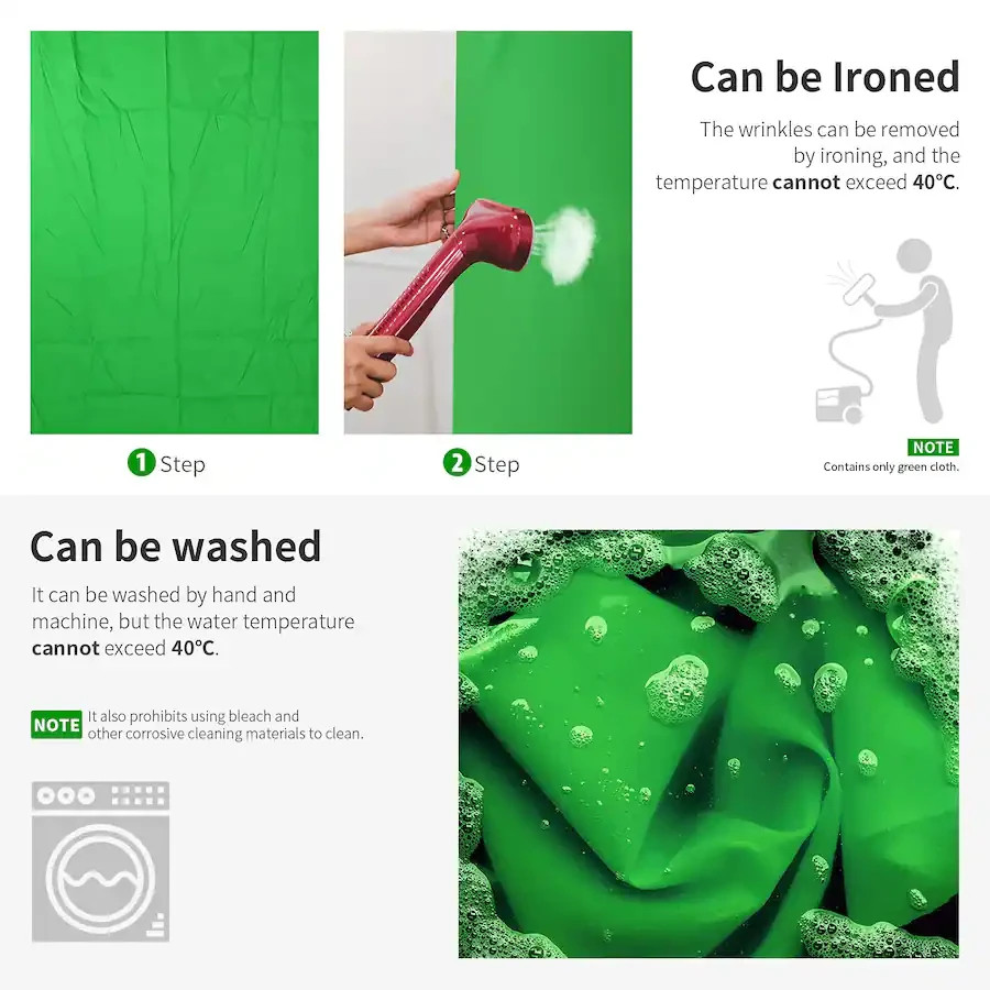 Green Cotton Photography Backdrop 100x150cm Wrinkle Resistant Studio Cloth